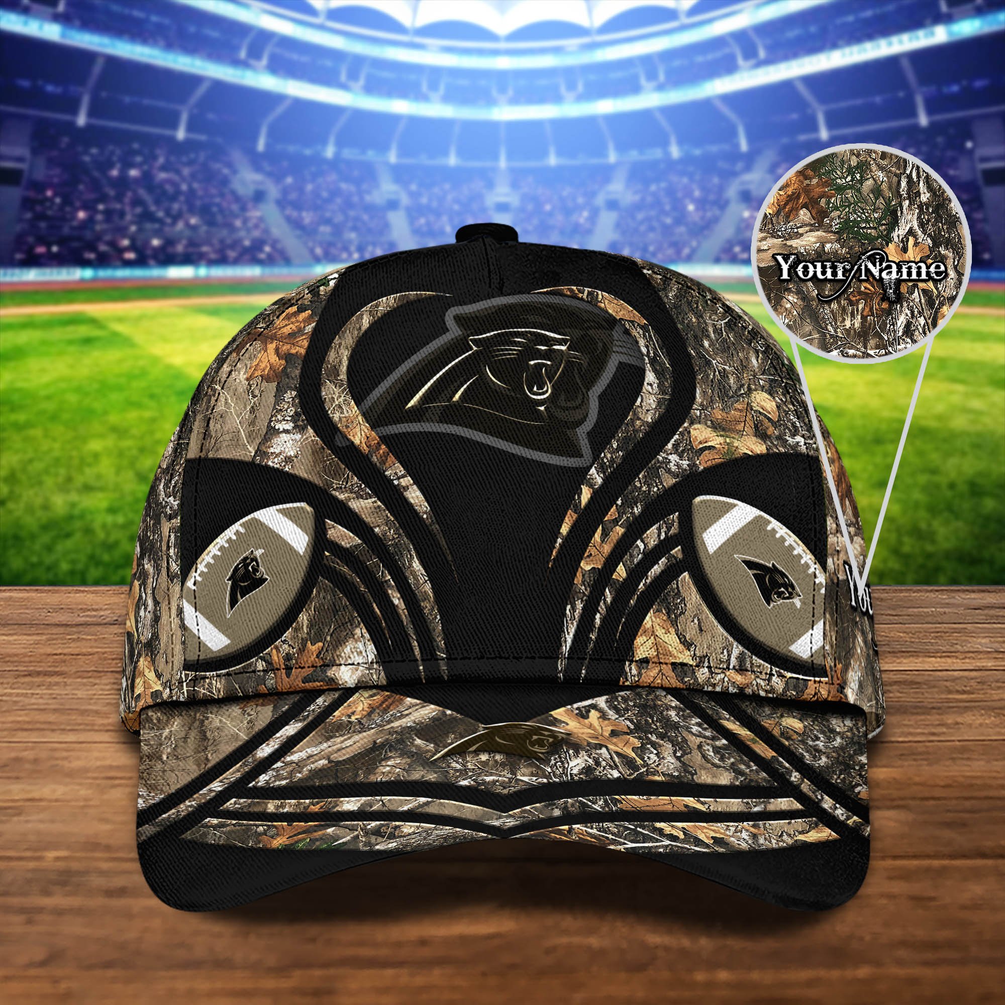 Carolina Panthers Camouflage Cap 2024 Version Customized Your Name, Football Team Cap For Fans ETHY-53591