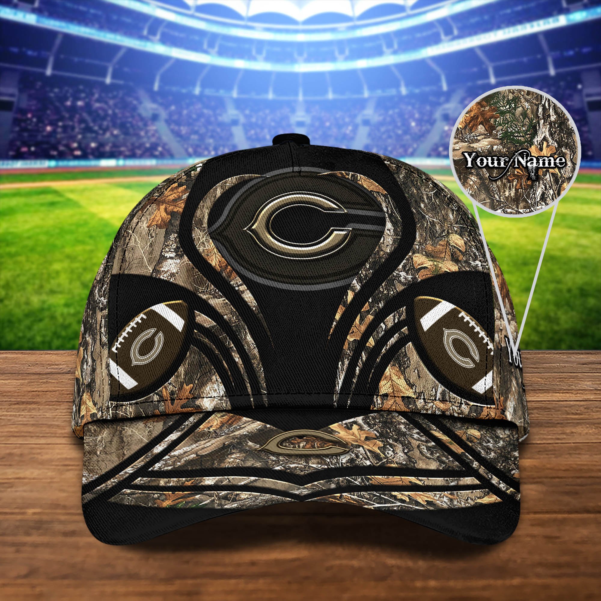 Chicago Bears Camouflage Cap 2024 Version Customized Your Name, Football Team Cap For Fans ETHY-53591