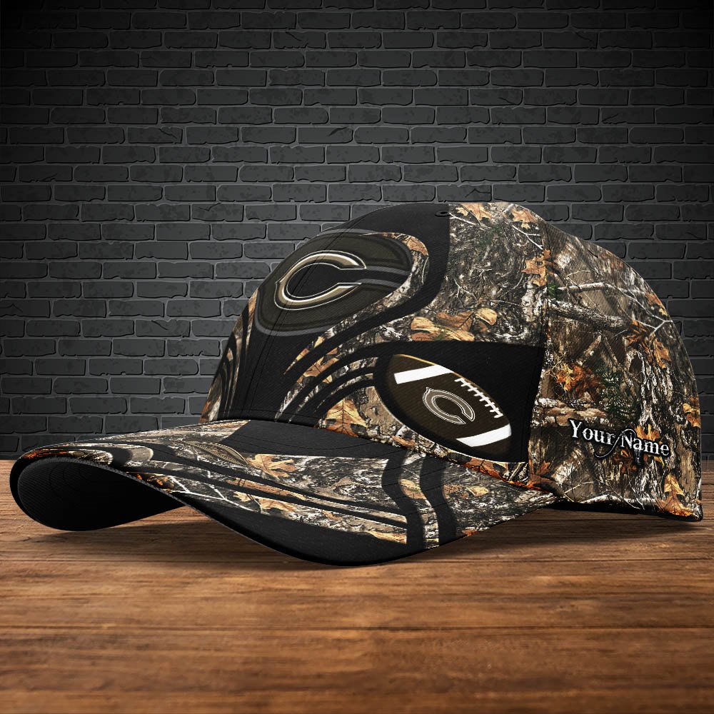 Alternative view of Chicago Bears Camouflage Cap 2024 Version Customized Your Name, Football Team Cap For Fans ETHY-53591