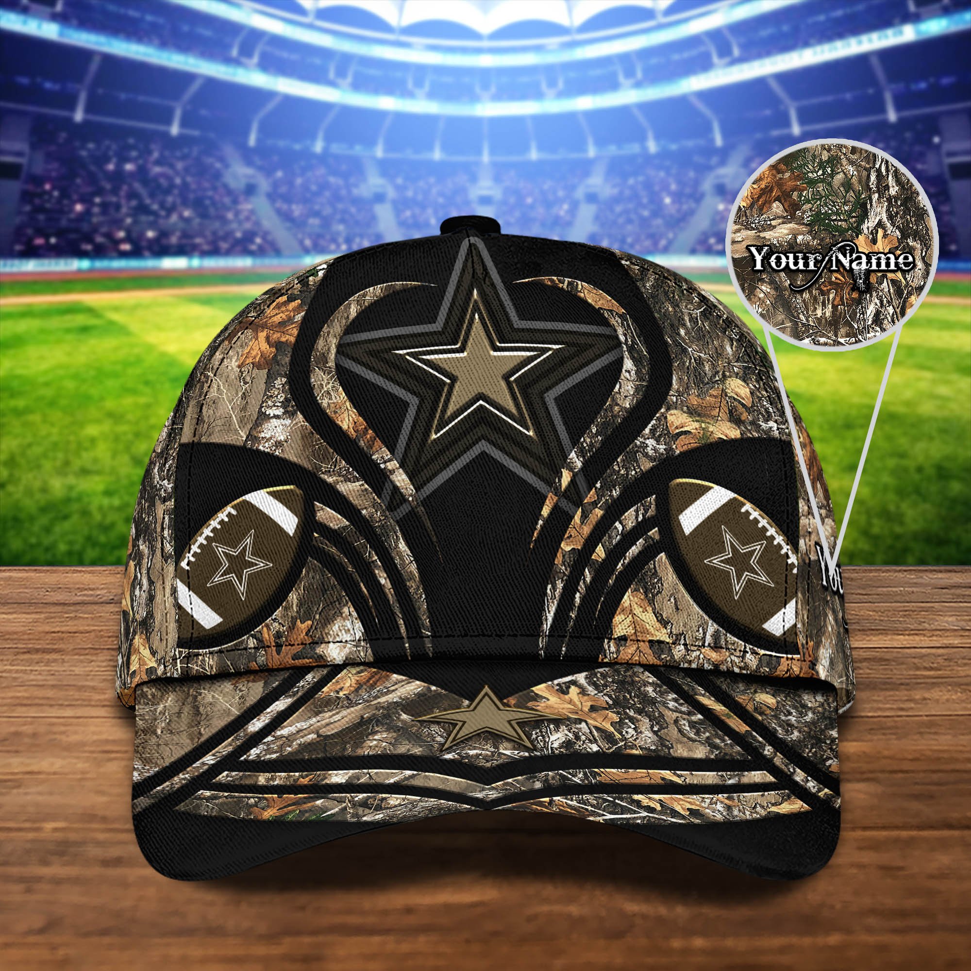 Dallas Cowboys Camouflage Cap 2024 Version Customized Your Name, Football Team Cap For Fans ETHY-53591