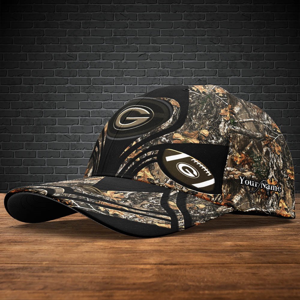 Alternative view of Green Bay Packers Camouflage Cap 2024 Version Customized Your Name, Football Team Cap For Fans ETHY-53591