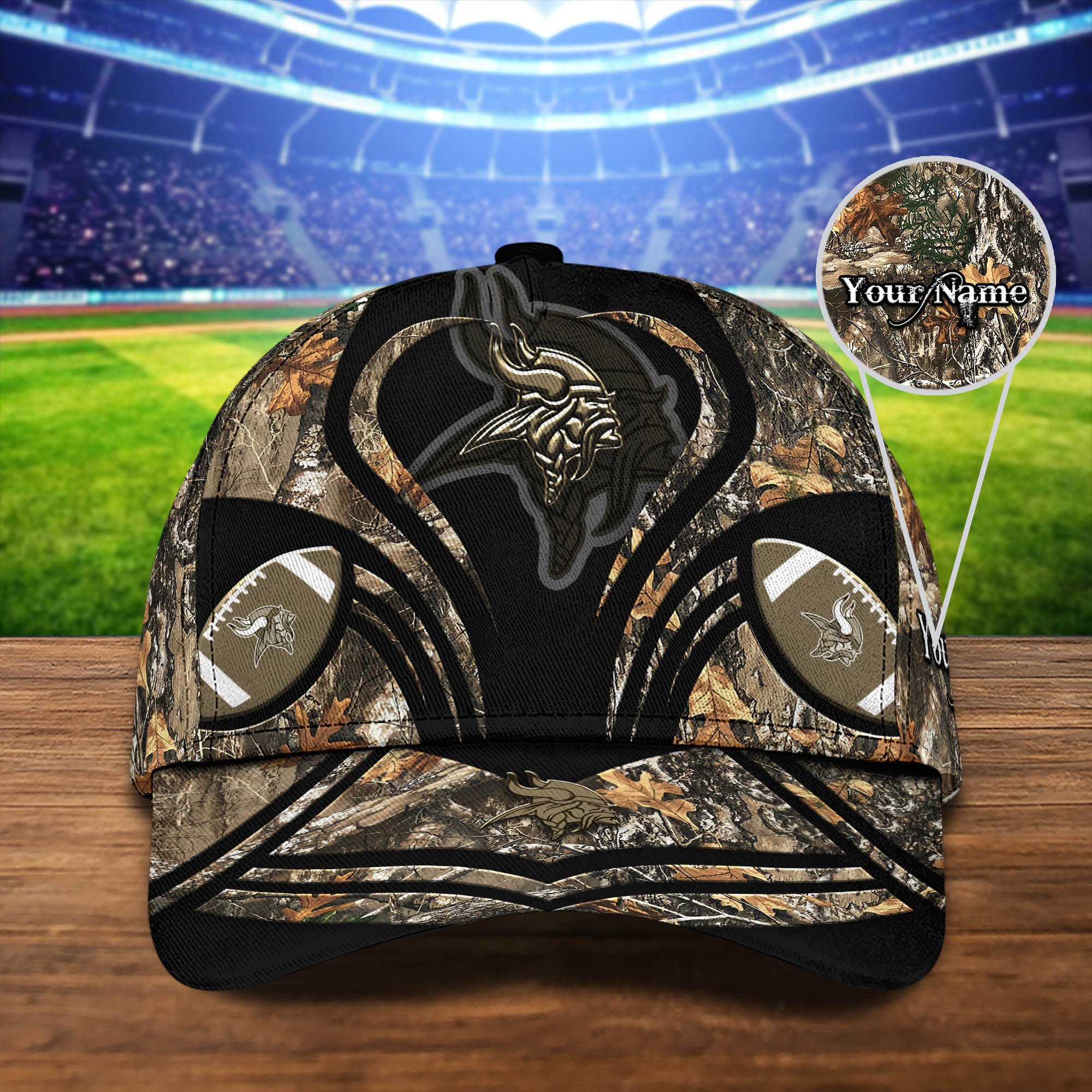 Minnesota Vikings Camouflage Cap 2024 Version Customized Your Name, Football Team Cap For Fans ETHY-53591