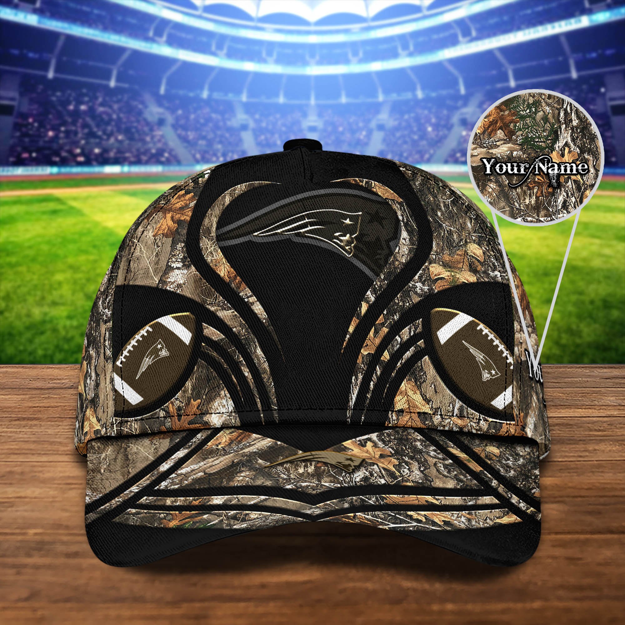 New England Patriots Camouflage Cap 2024 Version Customized Your Name, Football Team Cap For Fans ETHY-53591