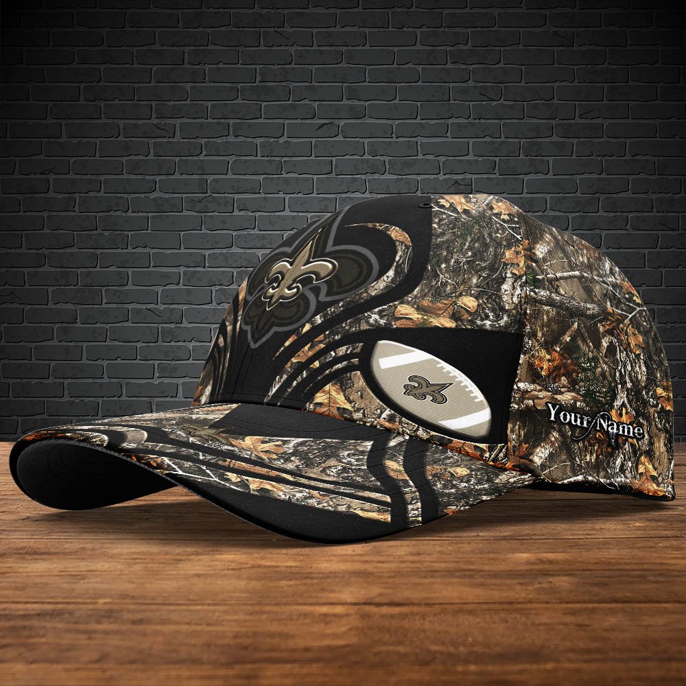 Alternative view of New Orleans Saints Camouflage Cap 2024 Version Customized Your Name, Football Team Cap For Fans ETHY-53591
