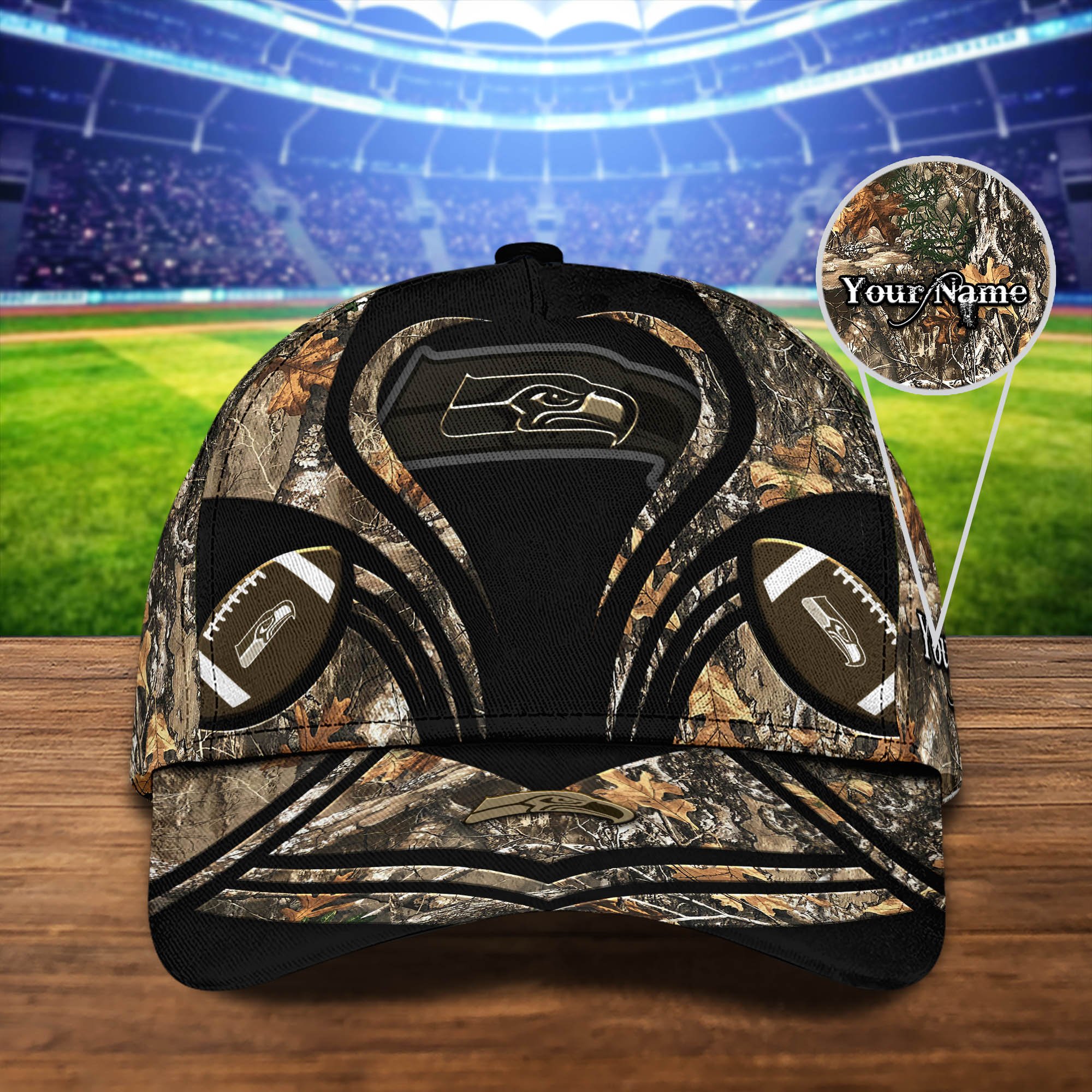 Seattle Seahawks Camouflage Cap 2024 Version Customized Your Name, Football Team Cap For Fans ETHY-53591