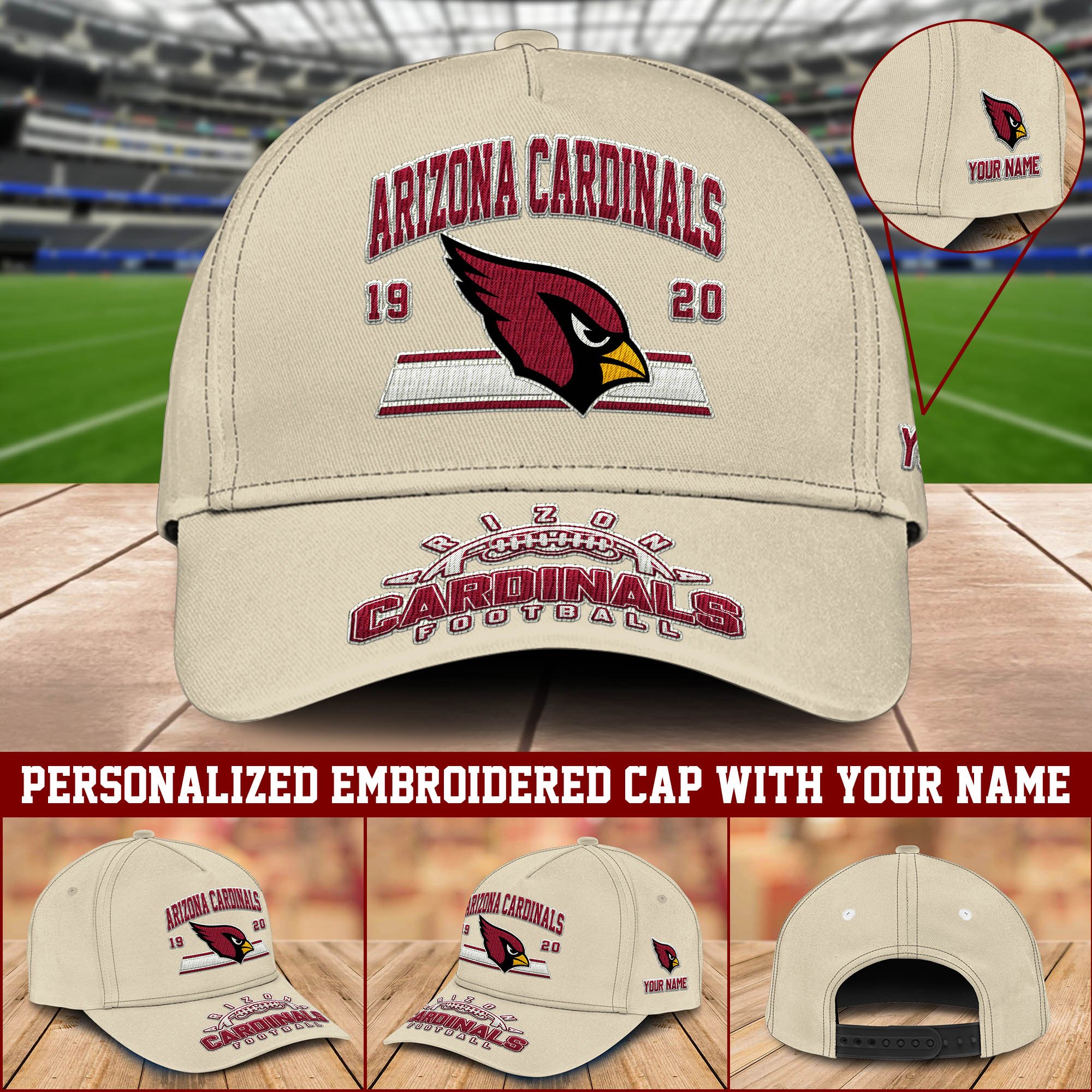 Arizona Cardinals Embroidered Cap 2024 Version Personalized Your Name, Sport Team Cap, Sport Gifts ETHY-60111