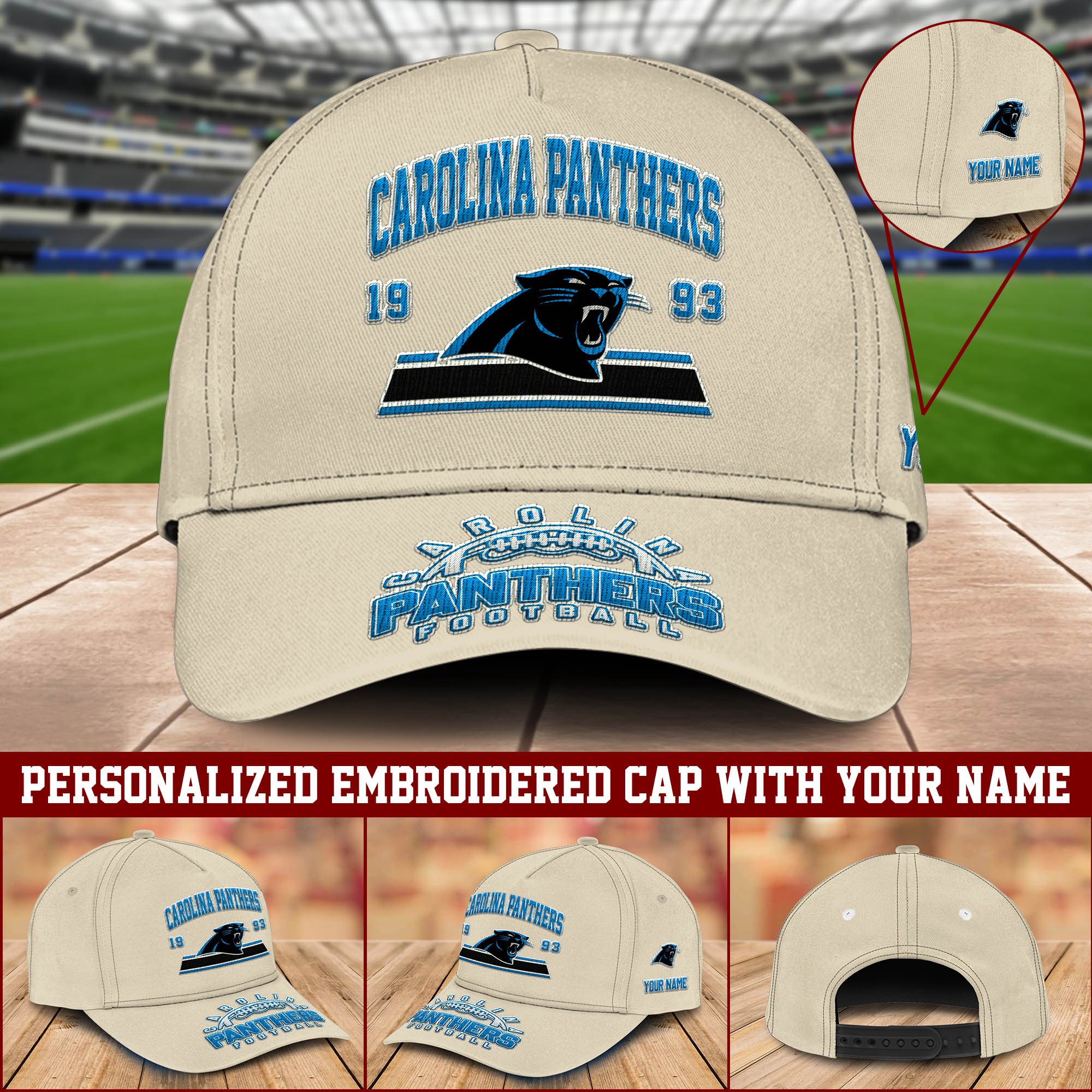 Carolina Panthers Embroidered Cap 2024 Version Personalized Your Name, Sport Team Cap, Sport Gifts ETHY-60111