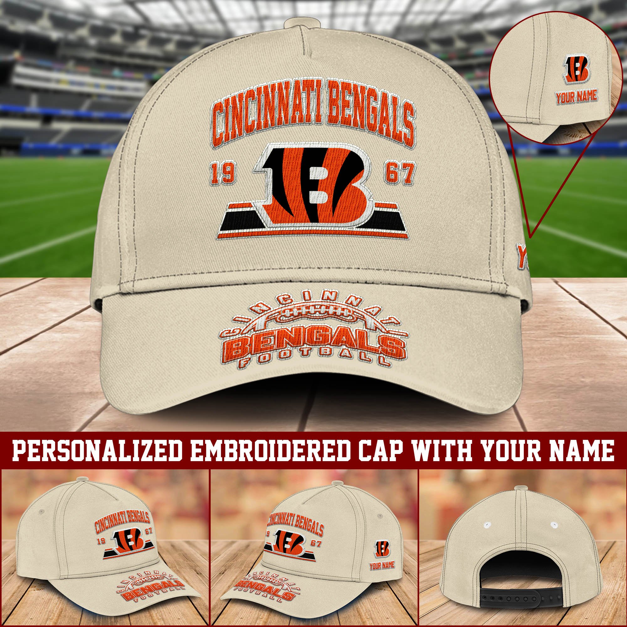 Cincinnati Bengals Embroidered Cap 2024 Version Personalized Your Name, Sport Team Cap, Sport Gifts ETHY-60111