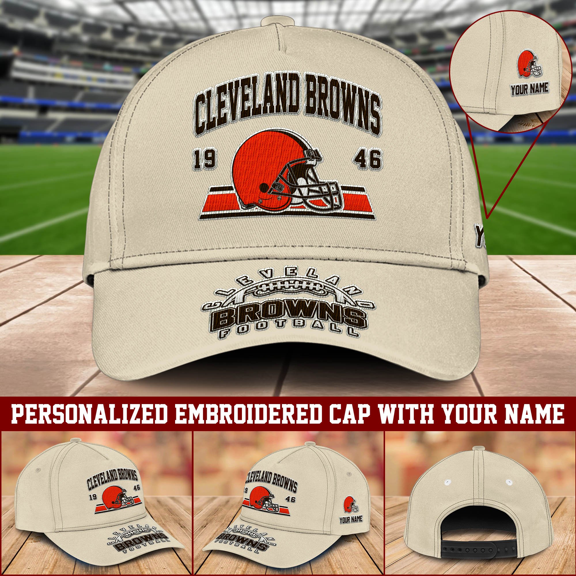 Cleveland Browns Embroidered Cap 2024 Version Personalized Your Name, Sport Team Cap, Sport Gifts ETHY-60111