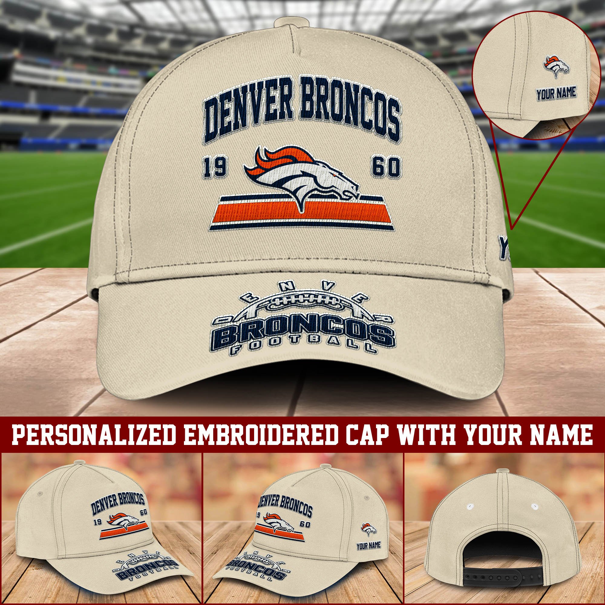 Denver Broncos Embroidered Cap 2024 Version Personalized Your Name, Sport Team Cap, Sport Gifts ETHY-60111