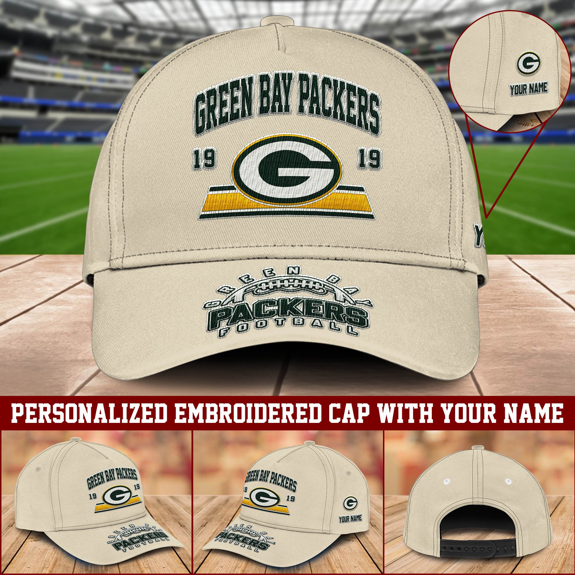Green Bay Packers Embroidered Cap 2024 Version Personalized Your Name, Sport Team Cap, Sport Gifts ETHY-60111