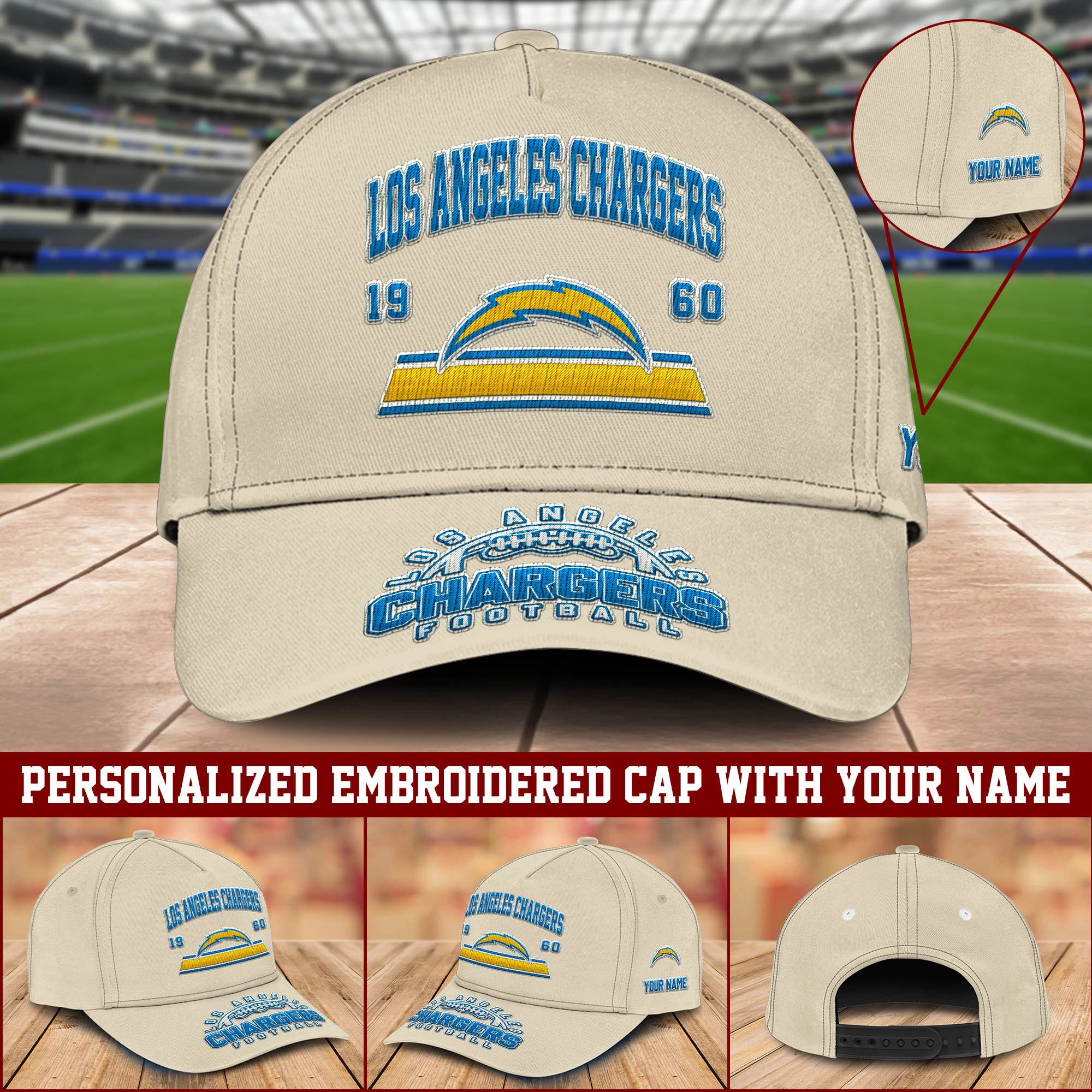 Los Angeles Chargers Embroidered Cap 2024 Version Personalized Your Name, Sport Team Cap, Sport Gifts ETHY-60111