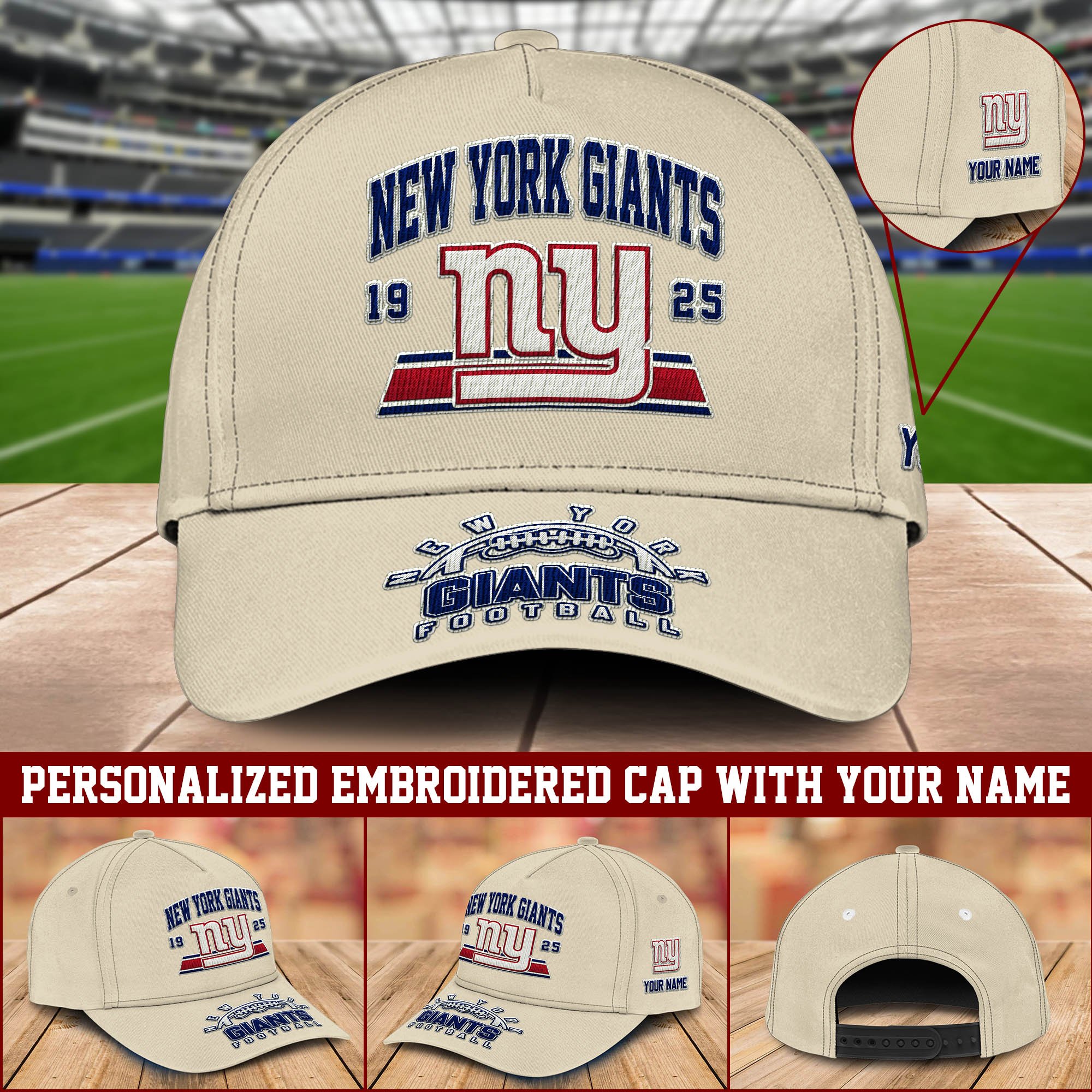 New York Giants Embroidered Cap 2024 Version Personalized Your Name, Sport Team Cap, Sport Gifts ETHY-60111