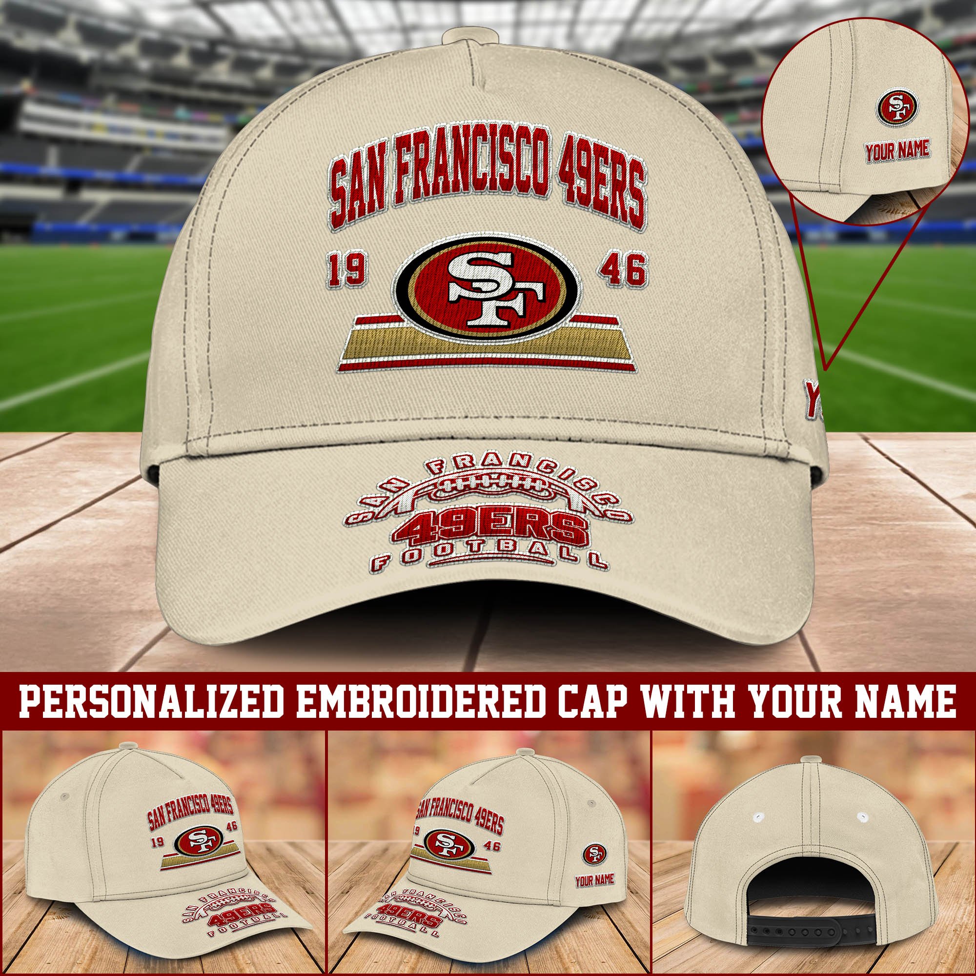 San Francisco 49ers Embroidered Cap 2024 Version Personalized Your Name, Sport Team Cap, Sport Gifts ETHY-60111