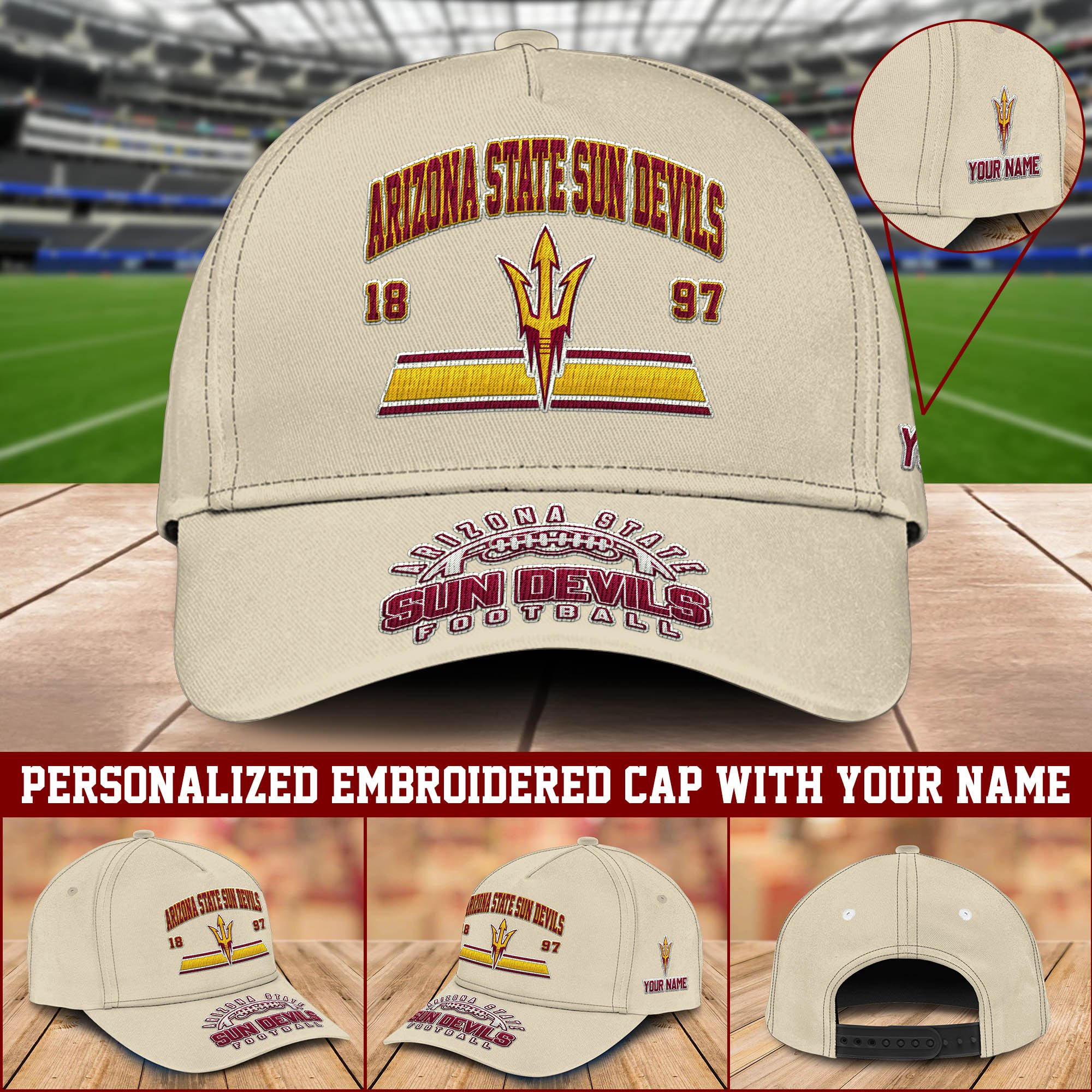 Arizona State Sun Devils Embroidered Cap 2024 Version Personalized Your Name, Sport Team Cap, Sport Gifts ETHY-60111