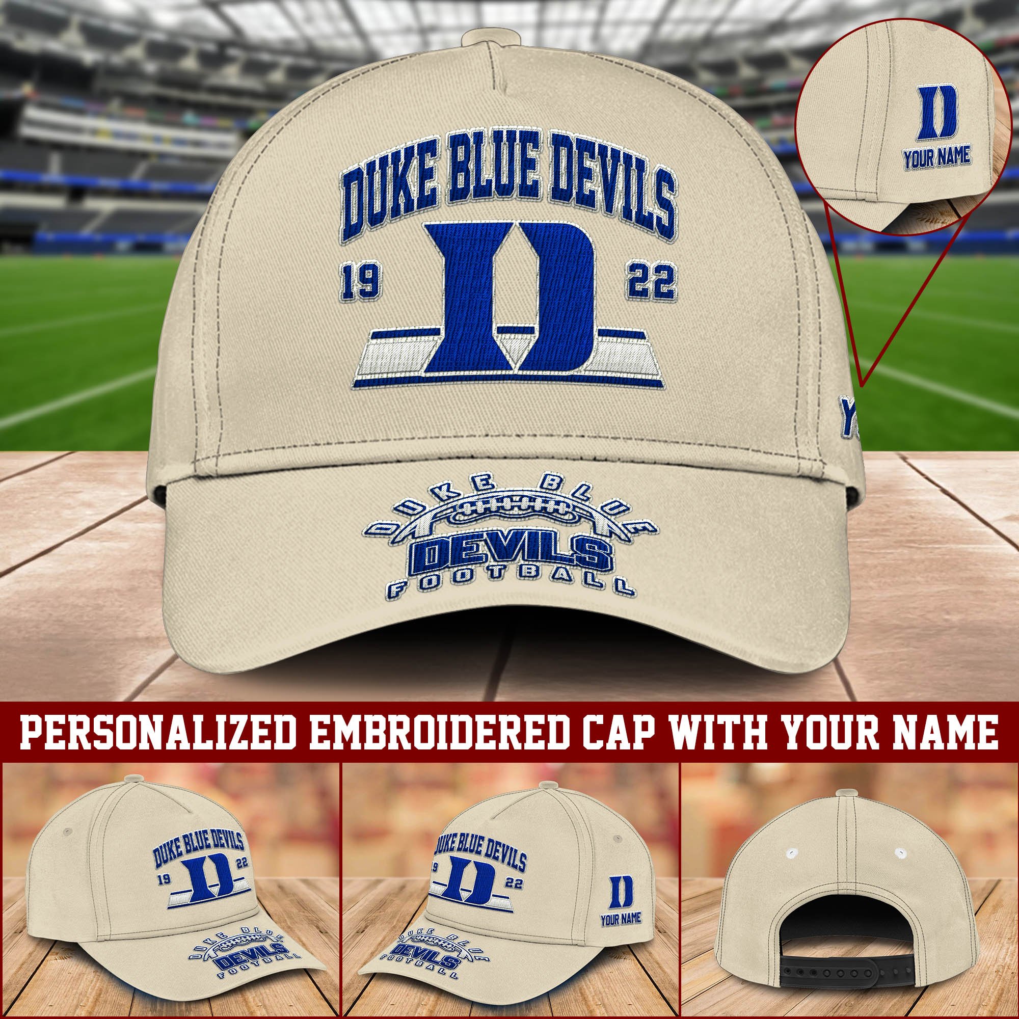 Duke Blue Devils Embroidered Cap 2024 Version Personalized Your Name, Sport Team Cap, Sport Gifts ETHY-60111