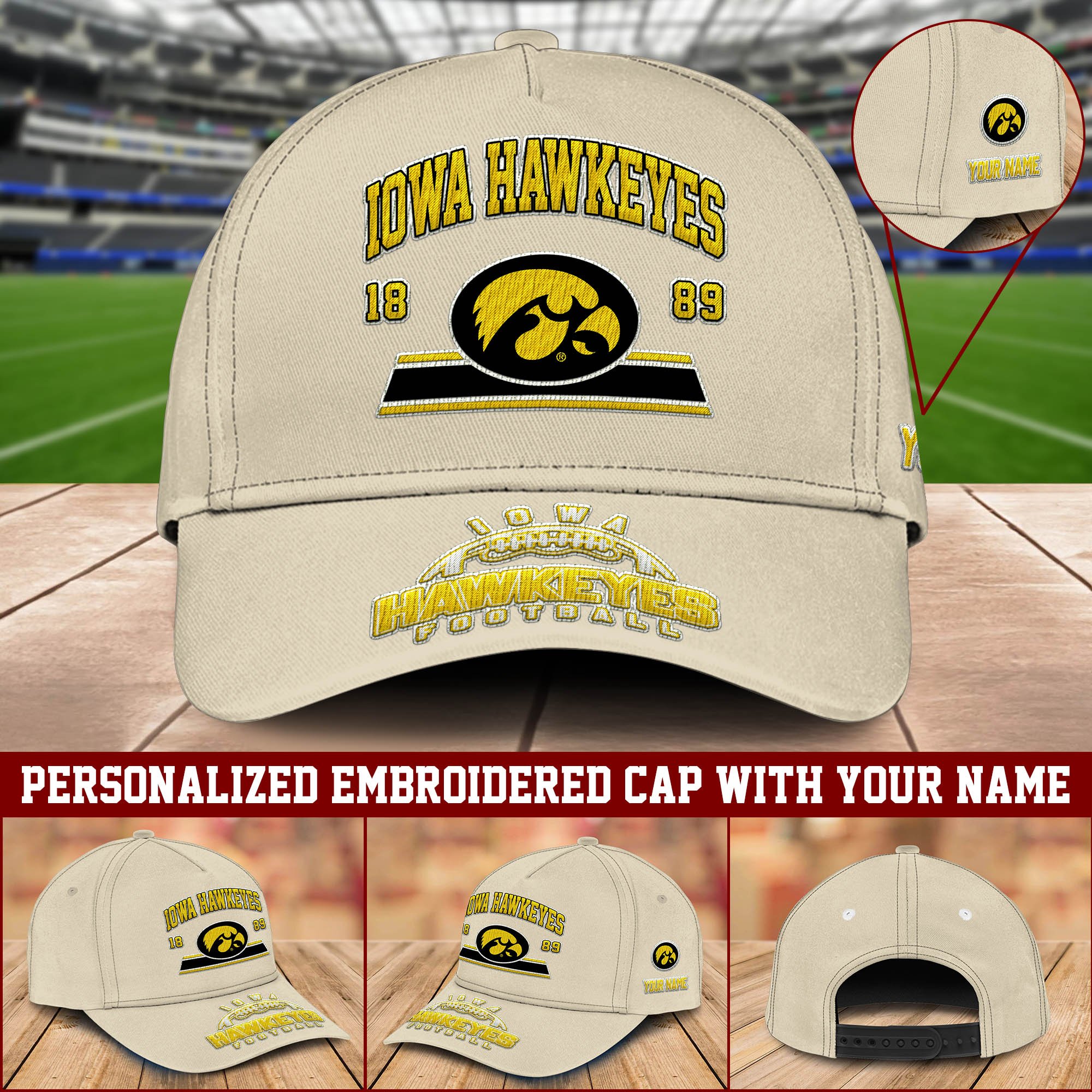 Iowa Hawkeyes Embroidered Cap 2024 Version Personalized Your Name, Sport Team Cap, Sport Gifts ETHY-60111