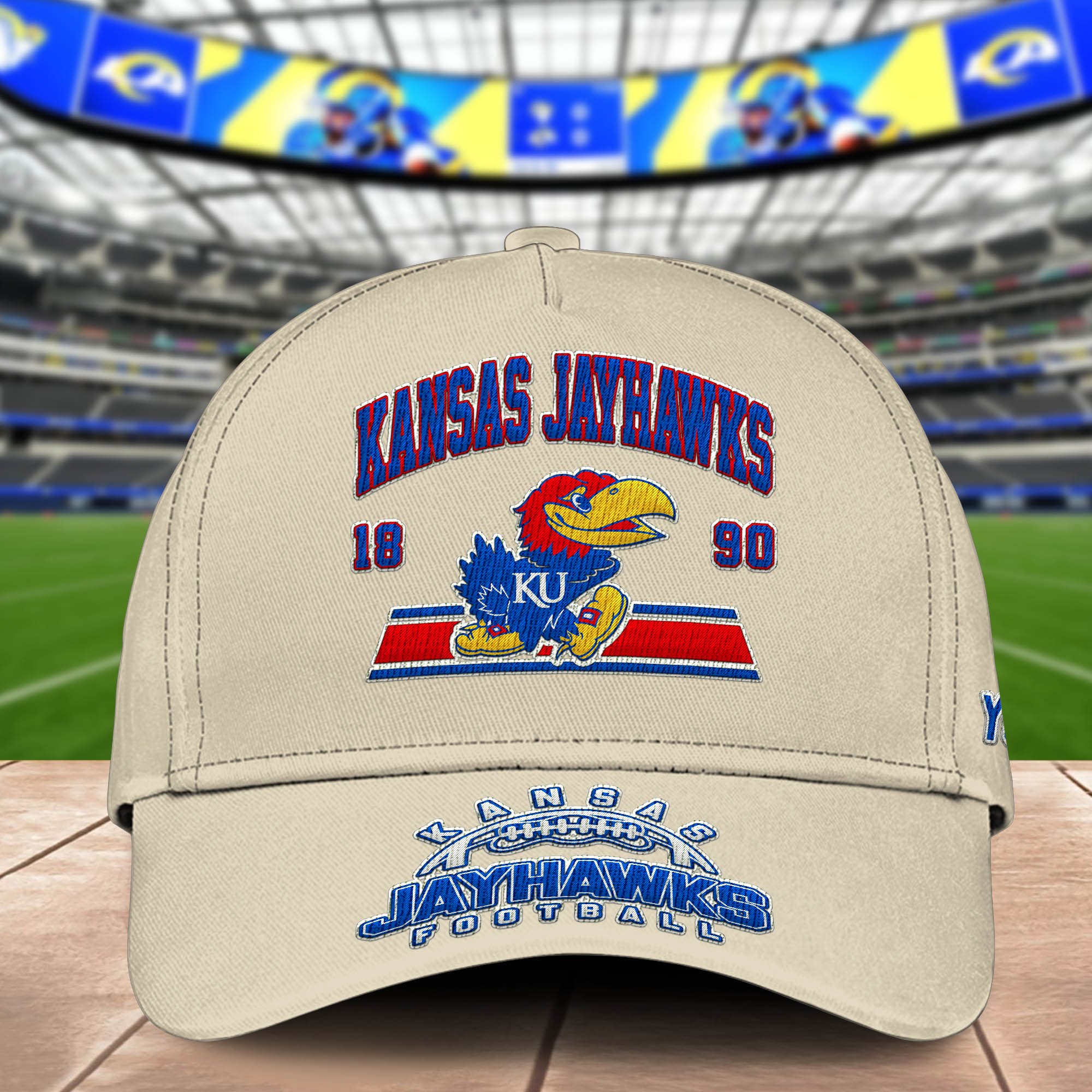 Alternative view of Kansas Jayhawks Embroidered Cap 2024 Version Personalized Your Name, Sport Team Cap, Sport Gifts ETHY-60111