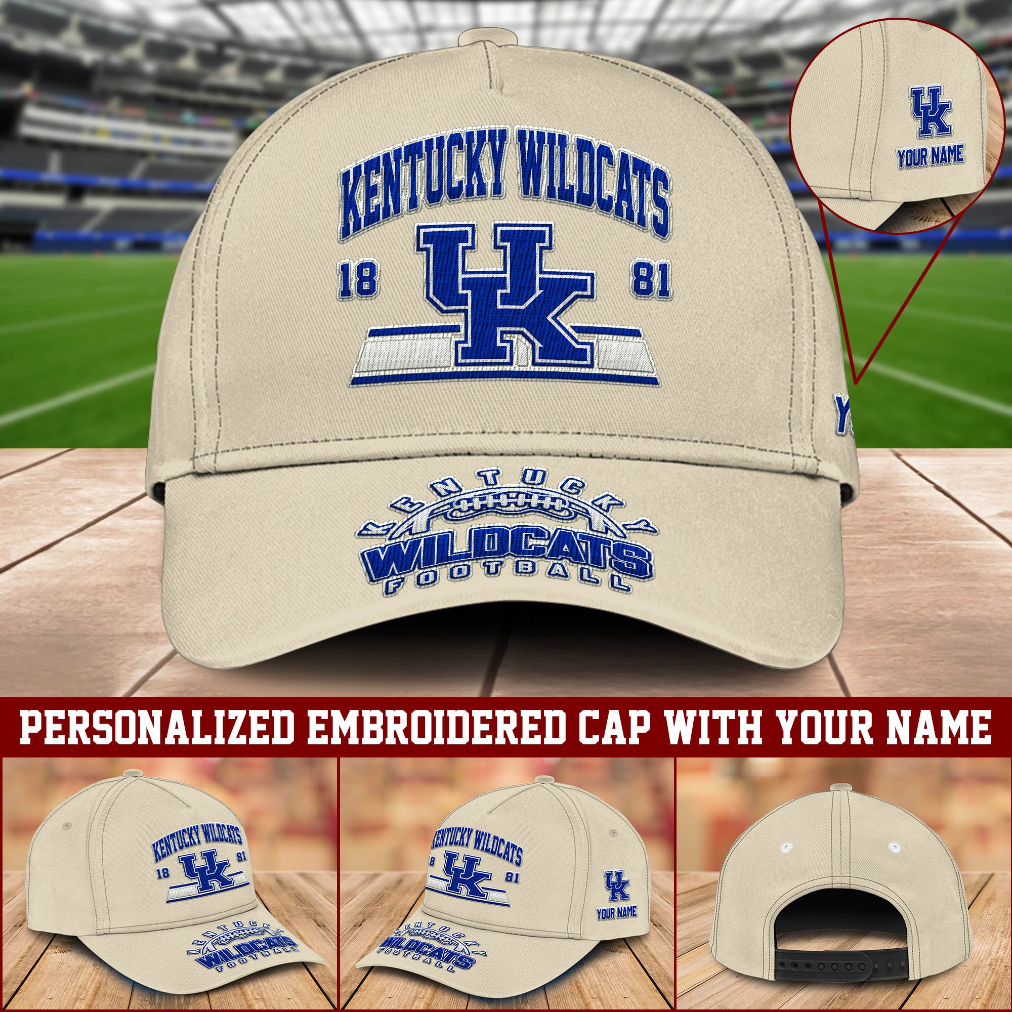 Kentucky Wildcats Embroidered Cap 2024 Version Personalized Your Name, Sport Team Cap, Sport Gifts ETHY-60111