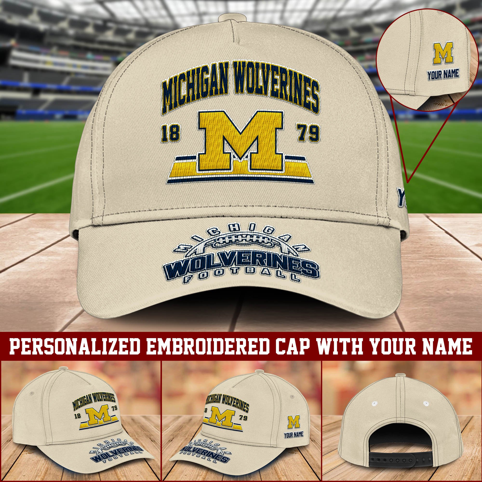 Michigan Wolverines Embroidered Cap 2024 Version Personalized Your Name, Sport Team Cap, Sport Gifts ETHY-60111