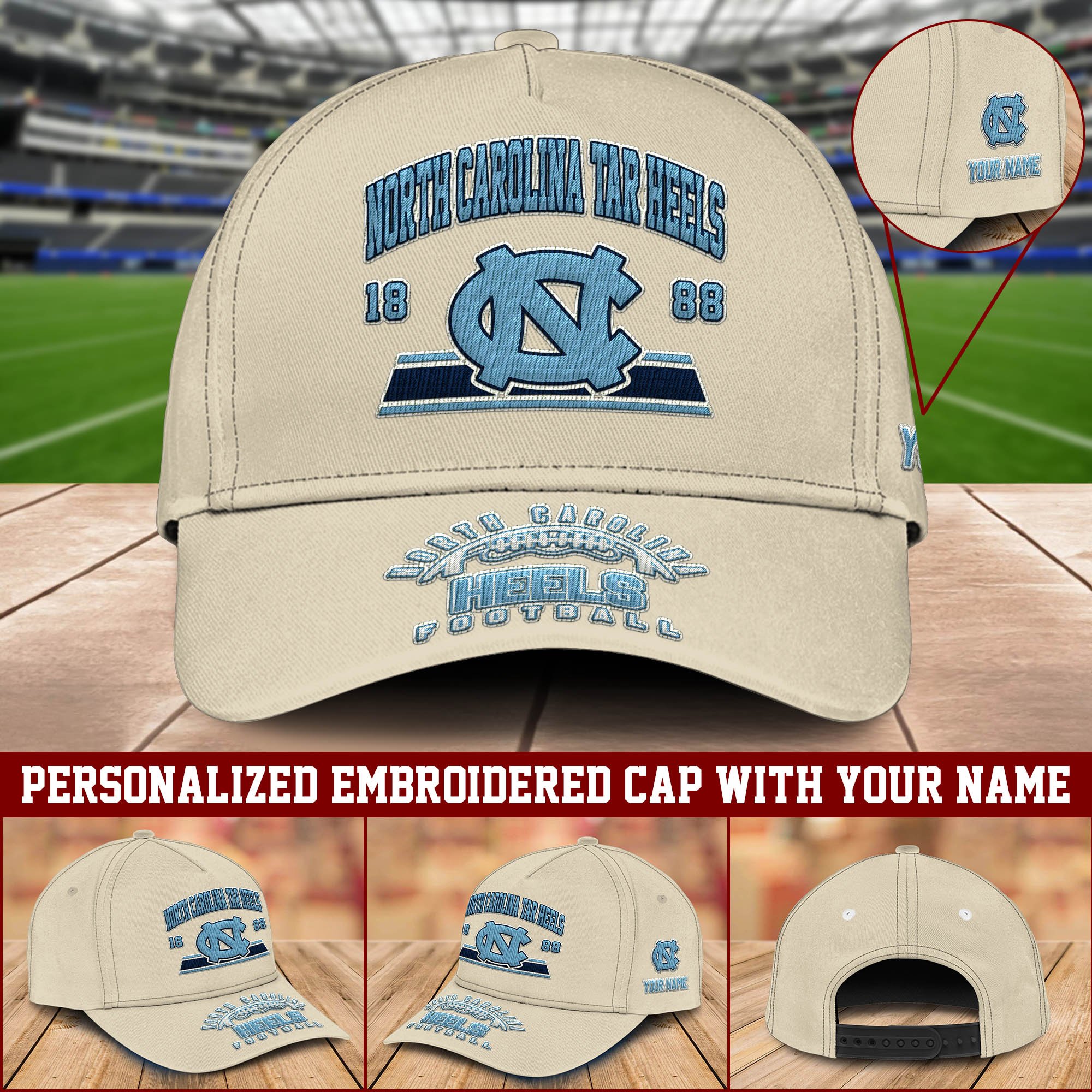 North Carolina Tar Heels Embroidered Cap 2024 Version Personalized Your Name, Sport Team Cap, Sport Gifts ETHY-60111