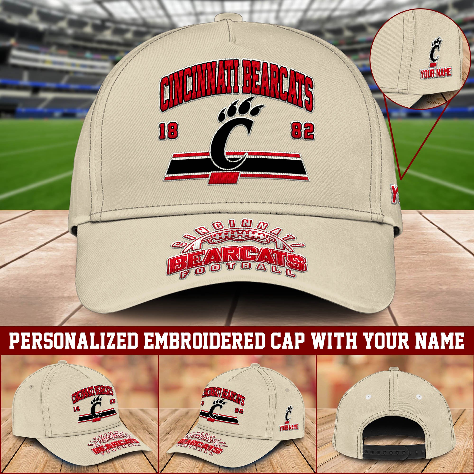 Cincinnati Bearcats Embroidered Cap 2024 Version Personalized Your Name, Sport Team Cap, Sport Gifts ETHY-60111