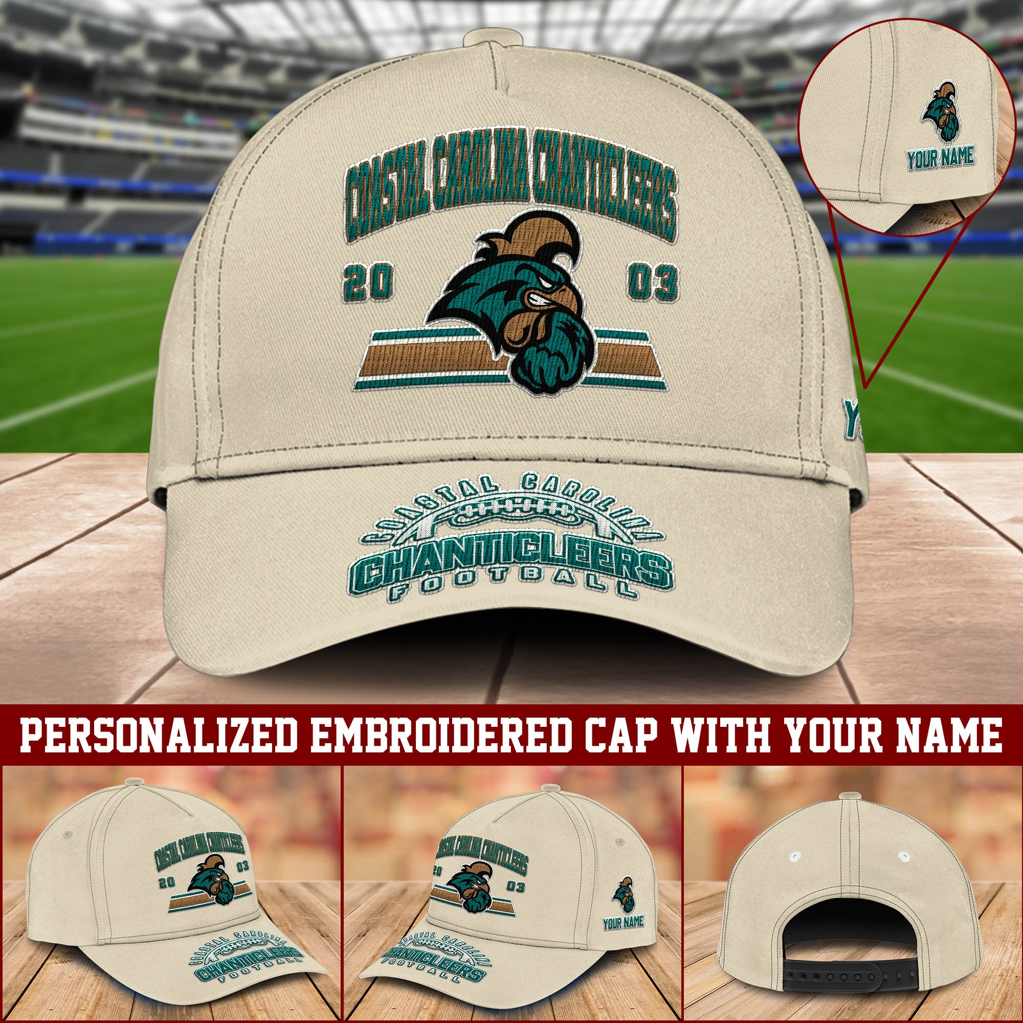 Coastal Carolina Chanticleers Embroidered Cap 2024 Version Personalized Your Name, Sport Team Cap, Sport Gifts ETHY-60111