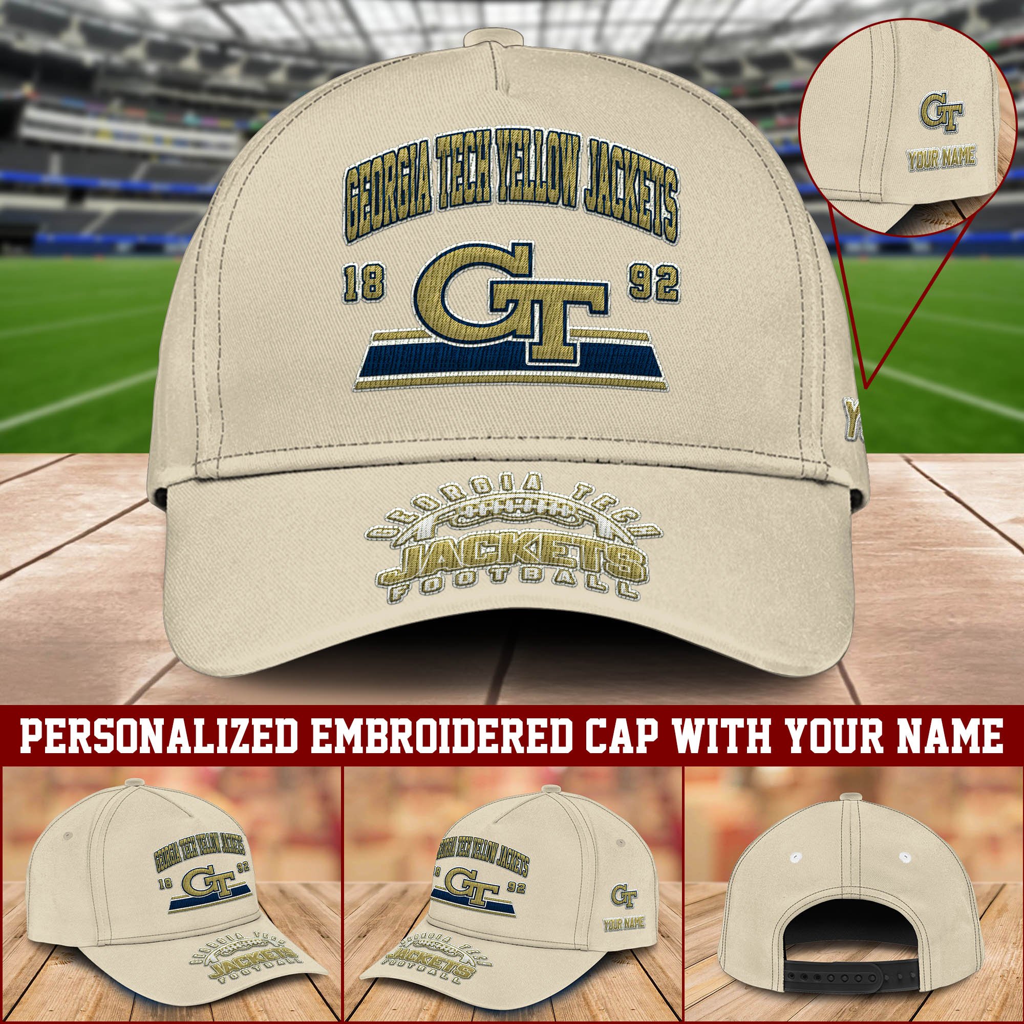 Georgia Tech Yellow Jackets Embroidered Cap 2024 Version Personalized Your Name, Sport Team Cap, Sport Gifts ETHY-60111