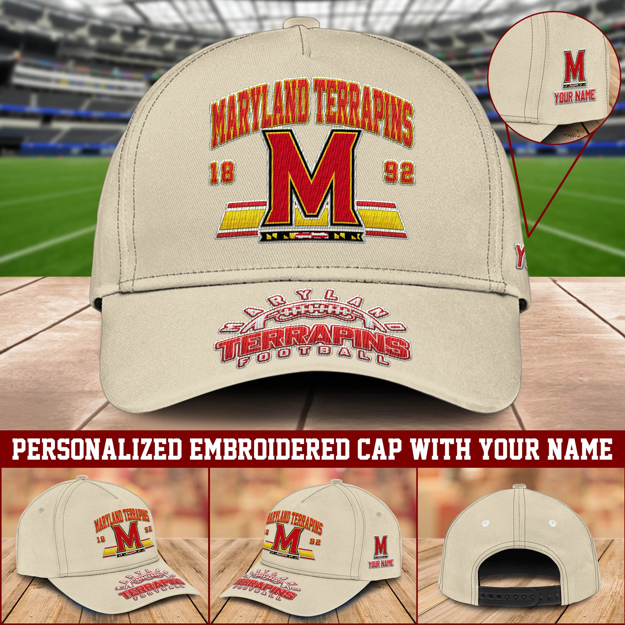Maryland Terrapins Embroidered Cap 2024 Version Personalized Your Name, Sport Team Cap, Sport Gifts ETHY-60111