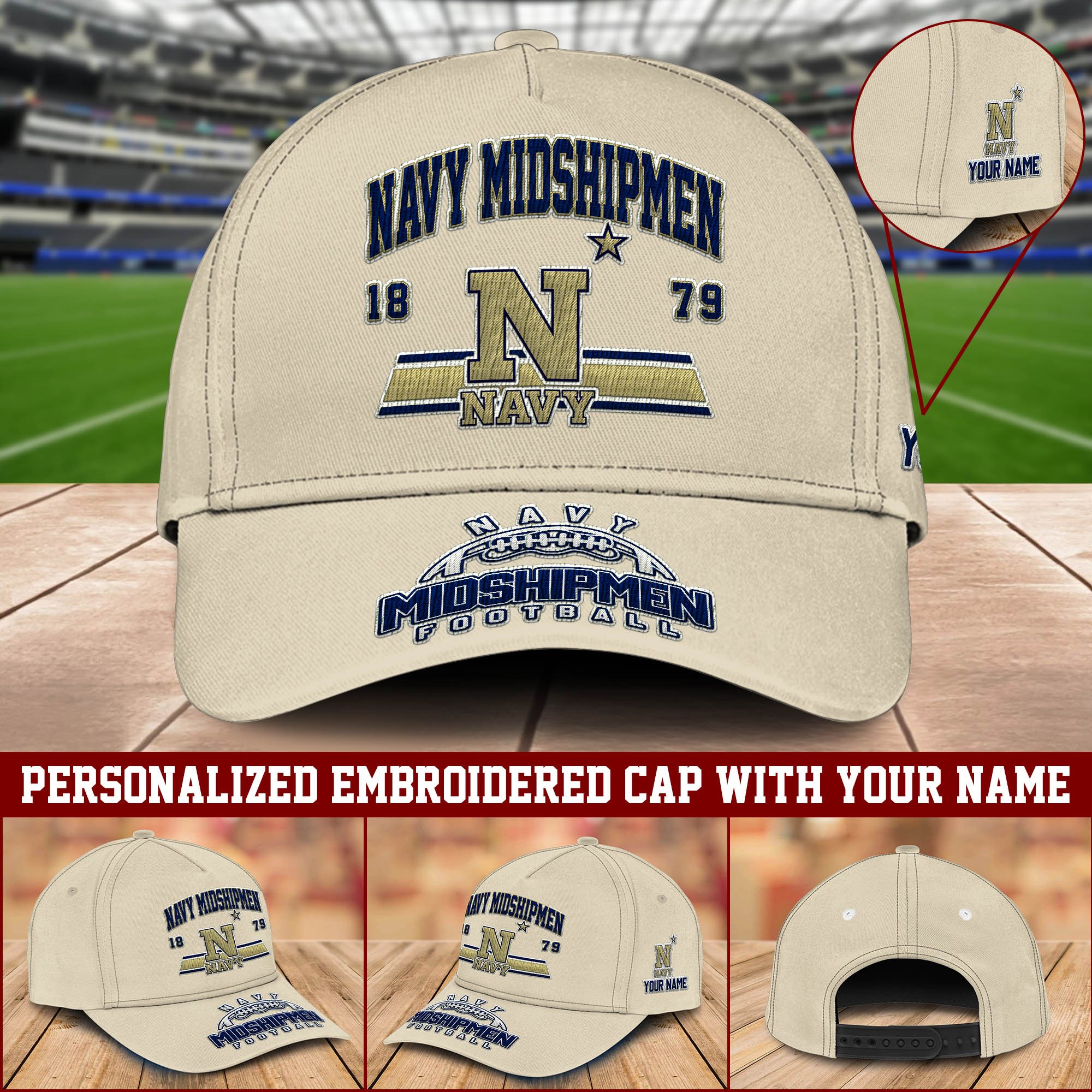 Navy Midshipmen Embroidered Cap 2024 Version Personalized Your Name, Sport Team Cap, Sport Gifts ETHY-60111