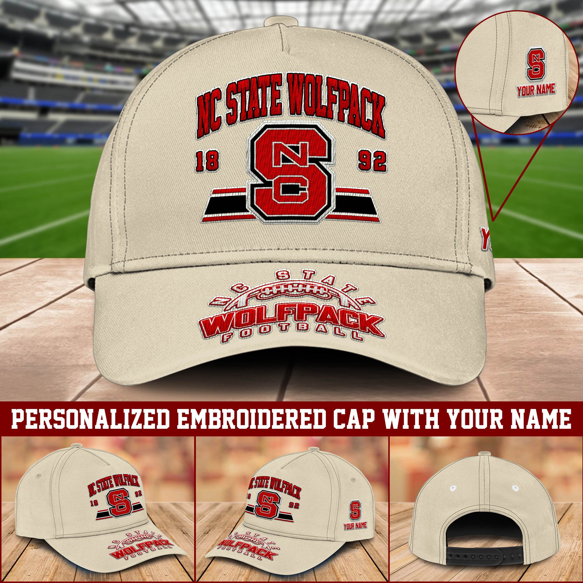 NC State Wolfpack Embroidered Cap 2024 Version Personalized Your Name, Sport Team Cap, Sport Gifts ETHY-60111