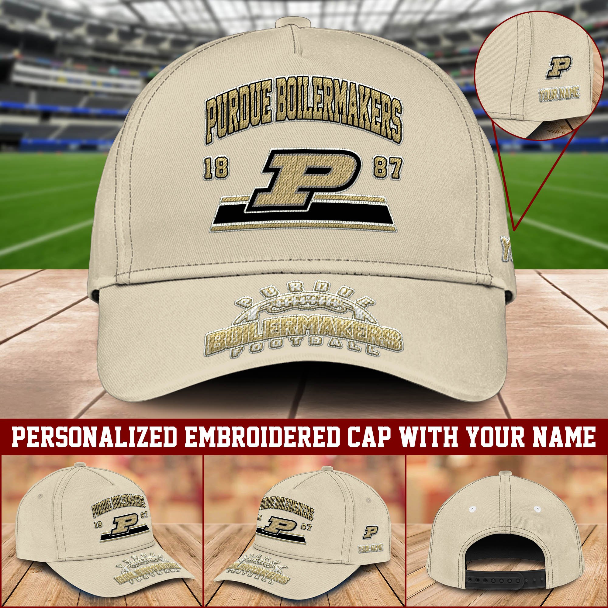 Purdue Boilermakers Embroidered Cap 2024 Version Personalized Your Name, Sport Team Cap, Sport Gifts ETHY-60111