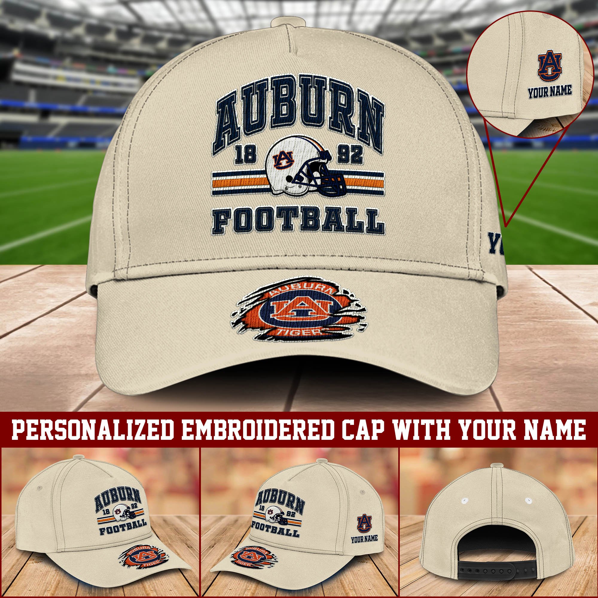 Auburn Tigers Embroidered Cap 2024 Version Custom Your Name, Football Team Cap, Gifts For Football Lovers ETHY-60202