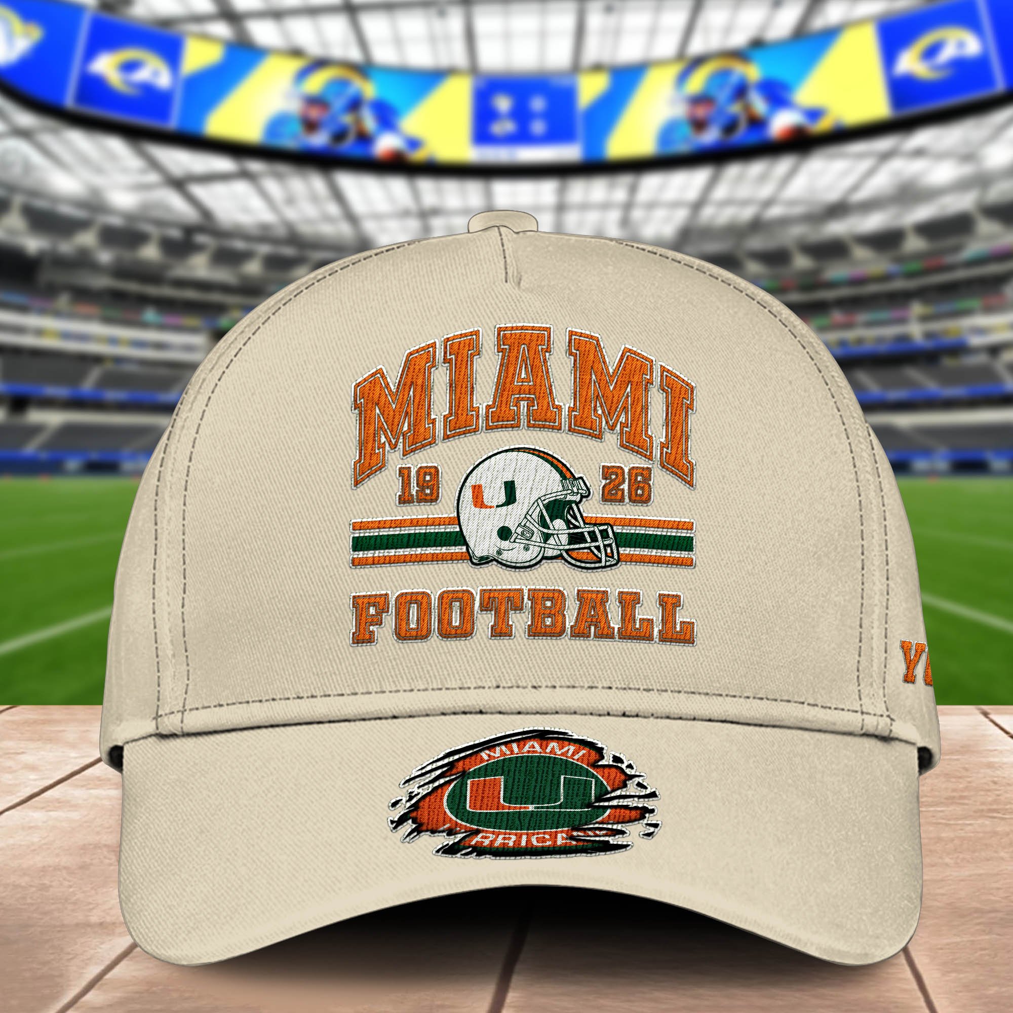 Alternative view of Miami Hurricanes Embroidered Cap 2024 Version Custom Your Name, Football Team Cap, Gifts For Football Lovers ETHY-60202