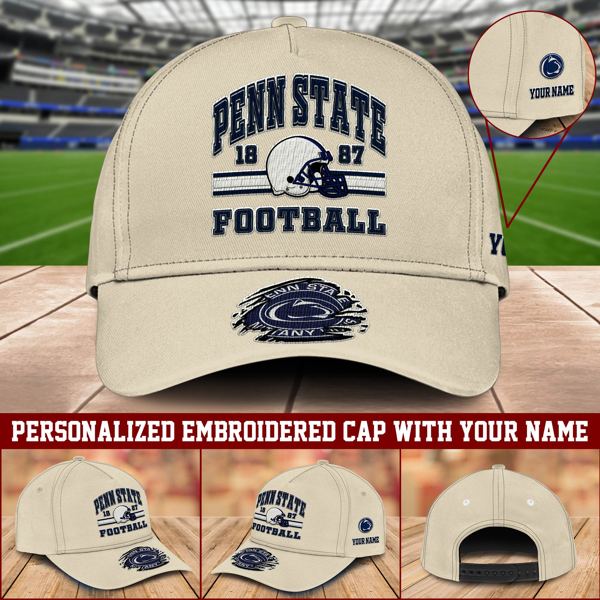 Penn State Nittany Lions Embroidered Cap 2024 Version Custom Your Name, Football Team Cap, Gifts For Football Lovers ETHY-60202