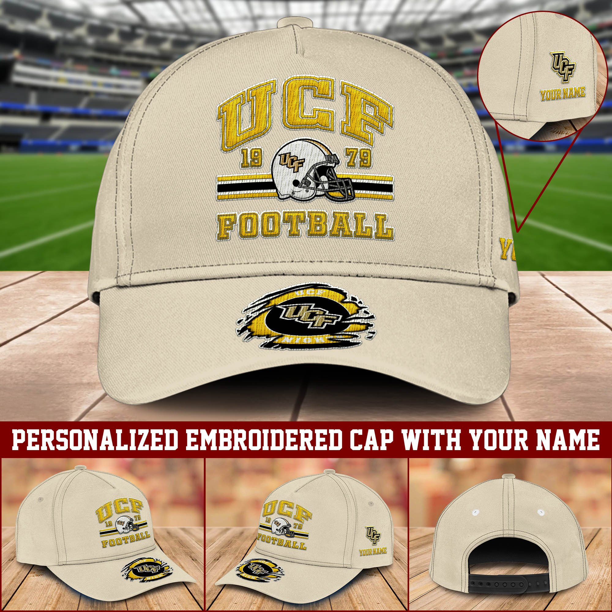 UCF Knights Embroidered Cap 2024 Version Custom Your Name, Football Team Cap, Gifts For Football Lovers ETHY-60202