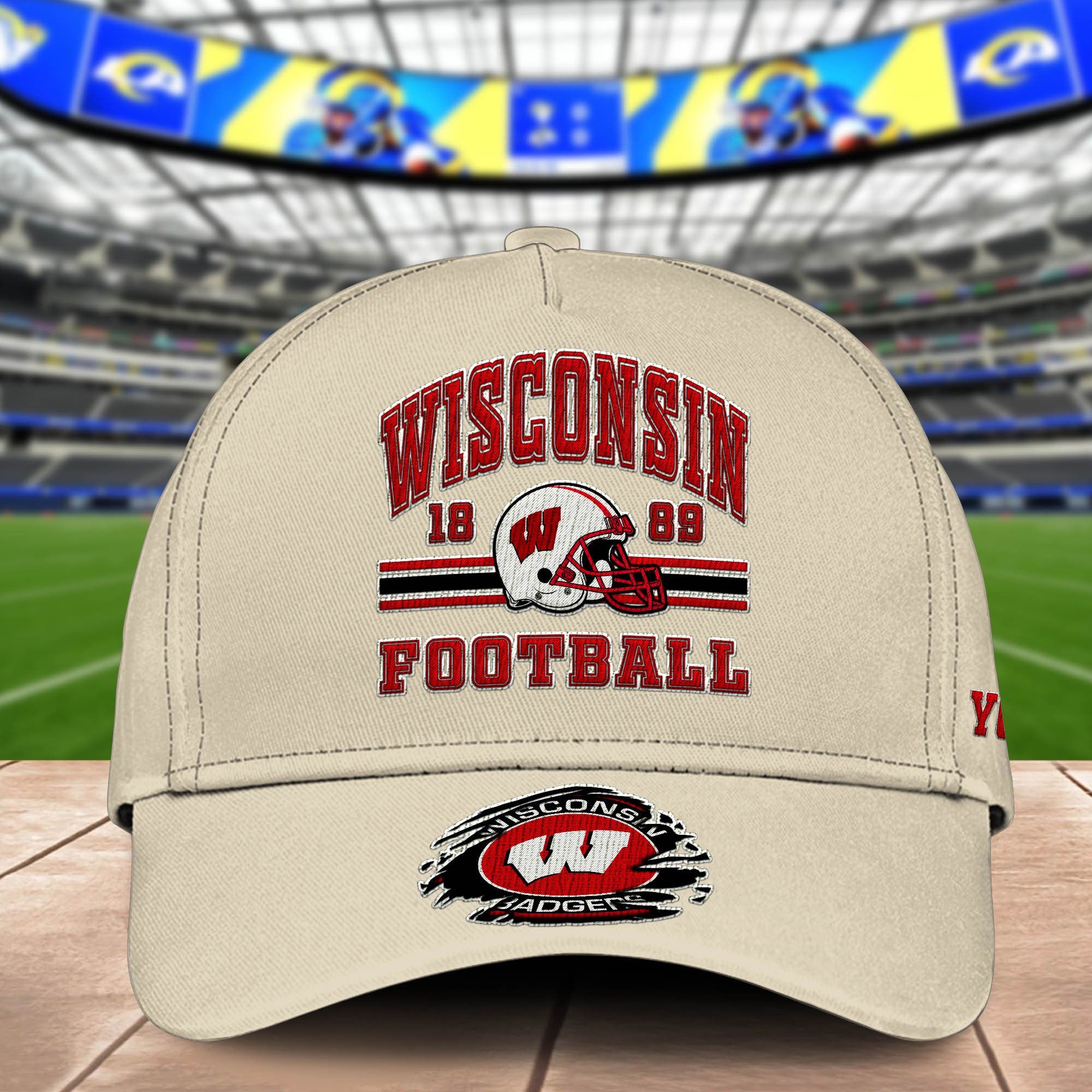 Alternative view of Wisconsin Badgers Embroidered Cap 2024 Version Custom Your Name, Football Team Cap, Gifts For Football Lovers ETHY-60202