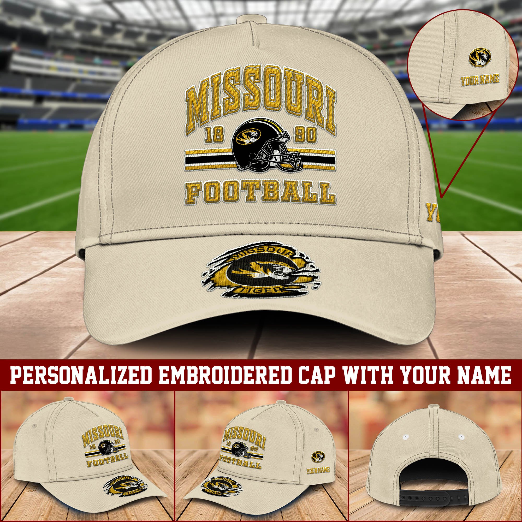 Missouri Tigers Embroidered Cap 2024 Version Custom Your Name, Football Team Cap, Gifts For Football Lovers ETHY-60202