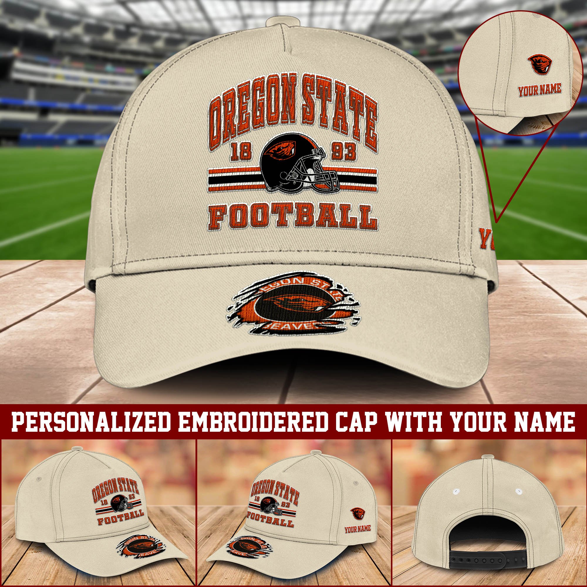 Oregon State Beavers Embroidered Cap 2024 Version Custom Your Name, Football Team Cap, Gifts For Football Lovers ETHY-60202