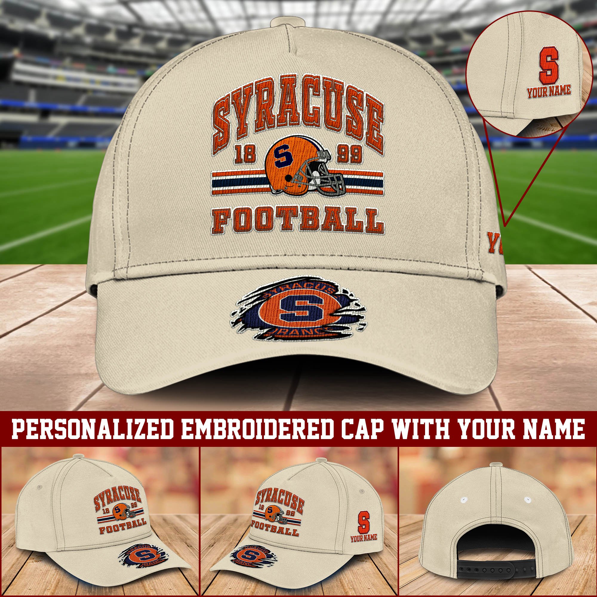Syracuse Orange Embroidered Cap 2024 Version Custom Your Name, Football Team Cap, Gifts For Football Lovers ETHY-60202
