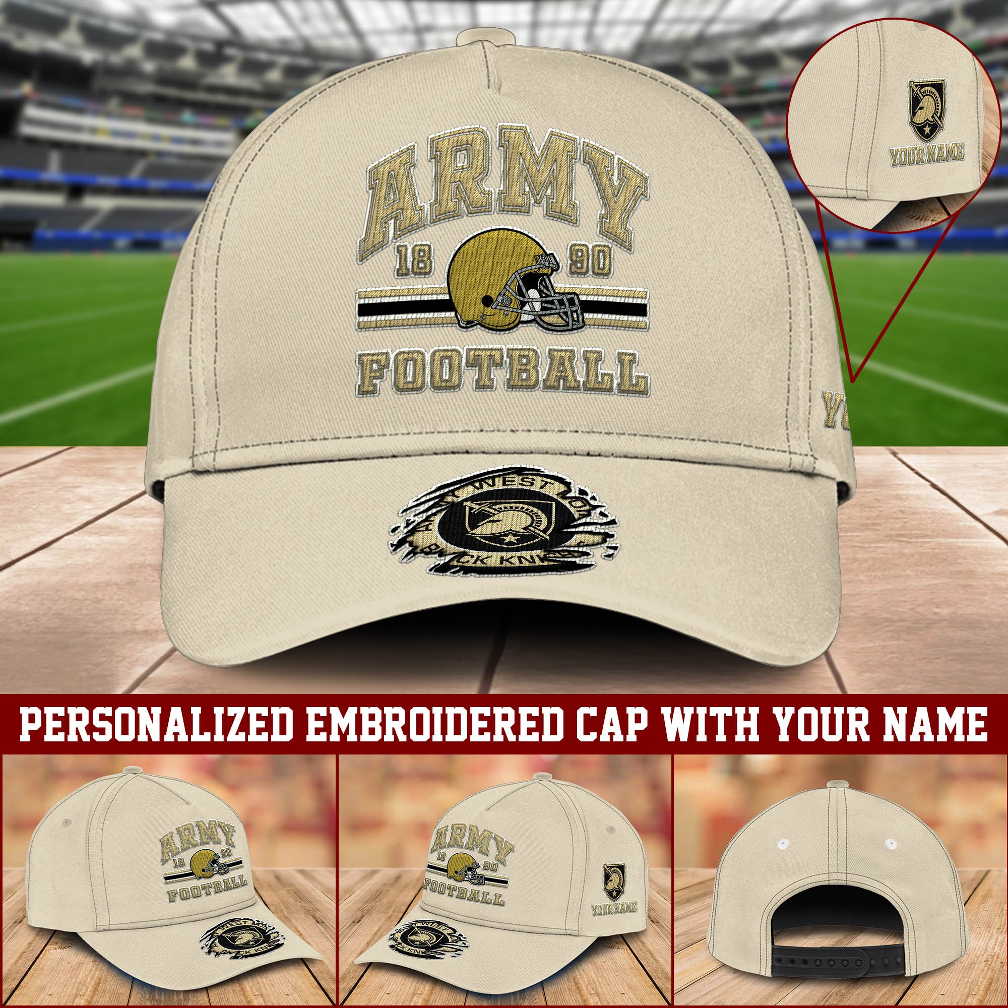 Army Black Knights Embroidered Cap 2024 Version Custom Your Name, Football Team Cap, Gifts For Football Lovers ETHY-60202