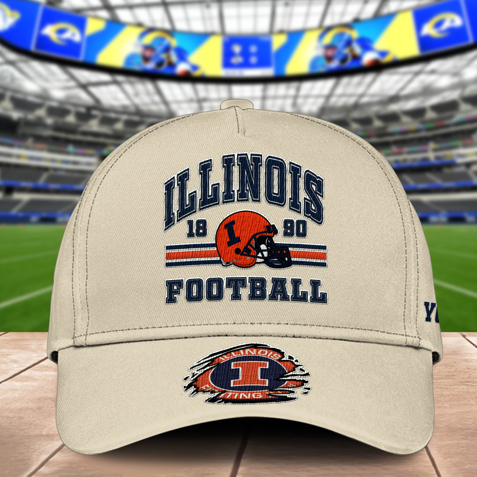 Alternative view of Illinois Fighting Illini Embroidered Cap 2024 Version Custom Your Name, Football Team Cap, Gifts For Football Lovers ETHY-60202