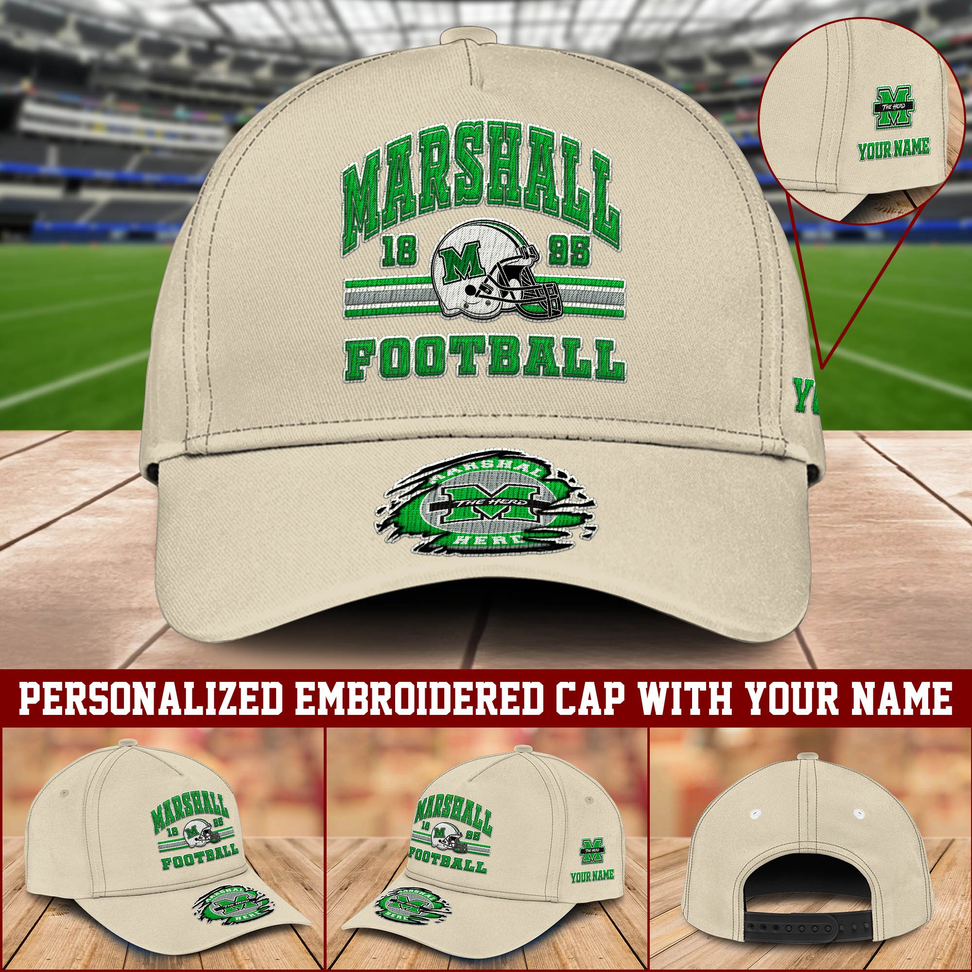 Marshall Thundering Herd Embroidered Cap 2024 Version Custom Your Name, Football Team Cap, Gifts For Football Lovers ETHY-60202
