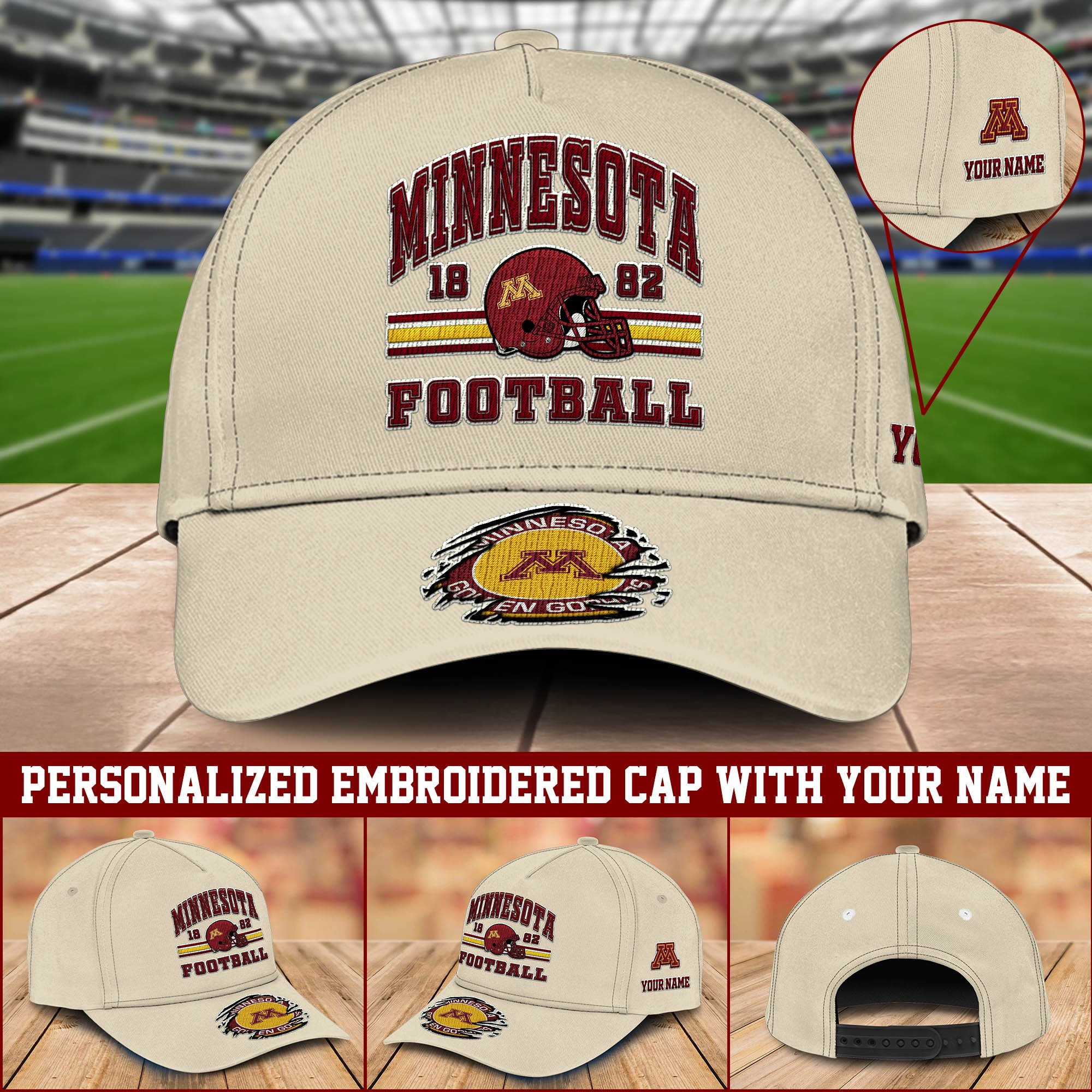 Minnesota Golden Gophers Embroidered Cap 2024 Version Custom Your Name, Football Team Cap, Gifts For Football Lovers ETHY-60202