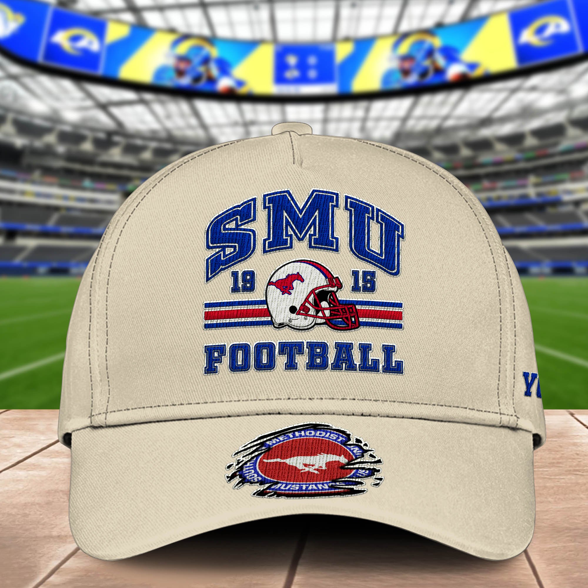 Alternative view of SMU Mustangs Embroidered Cap 2024 Version Custom Your Name, Football Team Cap, Gifts For Football Lovers ETHY-60202