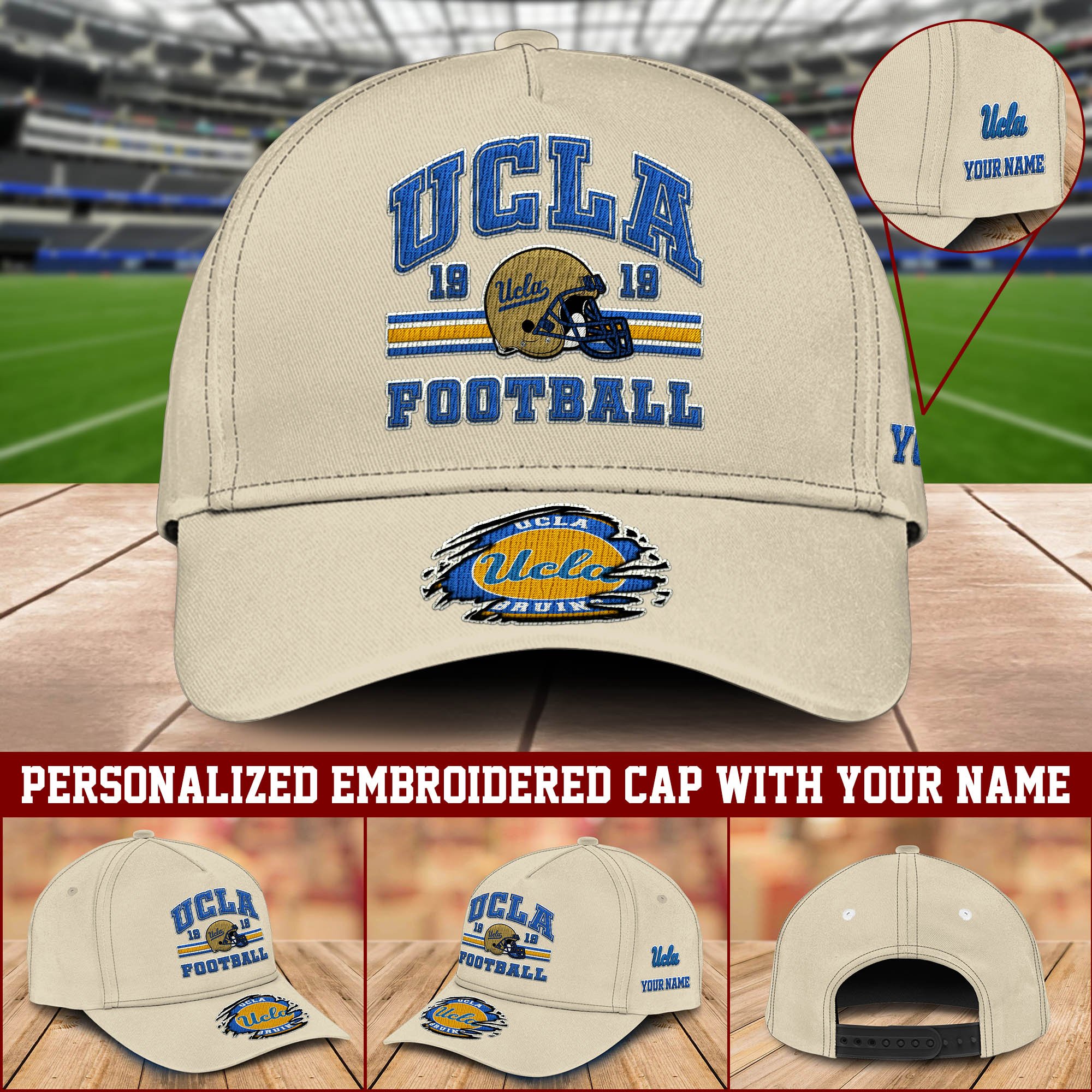 UCLA Bruins Embroidered Cap 2024 Version Custom Your Name, Football Team Cap, Gifts For Football Lovers ETHY-60202