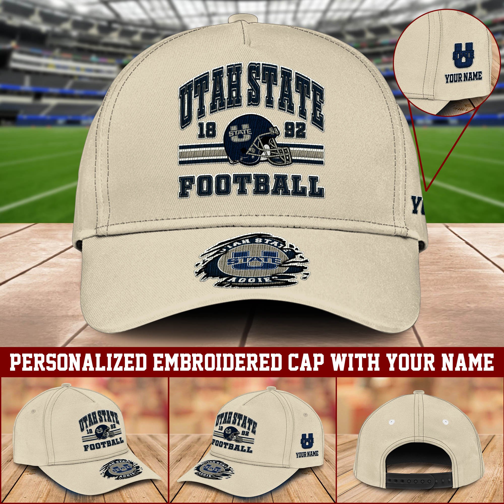 Utah State Aggies Embroidered Cap 2024 Version Custom Your Name, Football Team Cap, Gifts For Football Lovers ETHY-60202