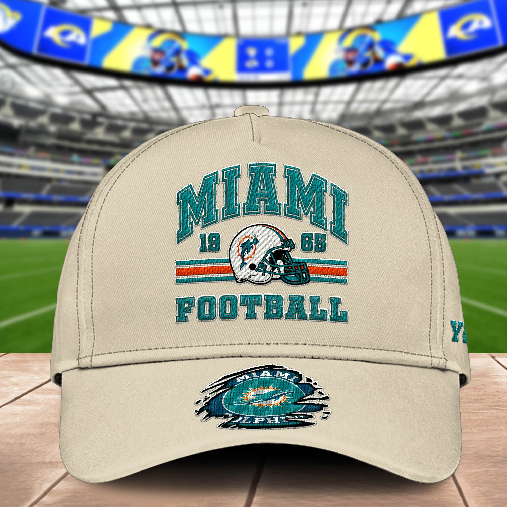 Alternative view of Miami Dolphins Embroidered Cap 2024 Version Custom Your Name, Football Team Cap, Gifts For Football Lovers ETHY-60202
