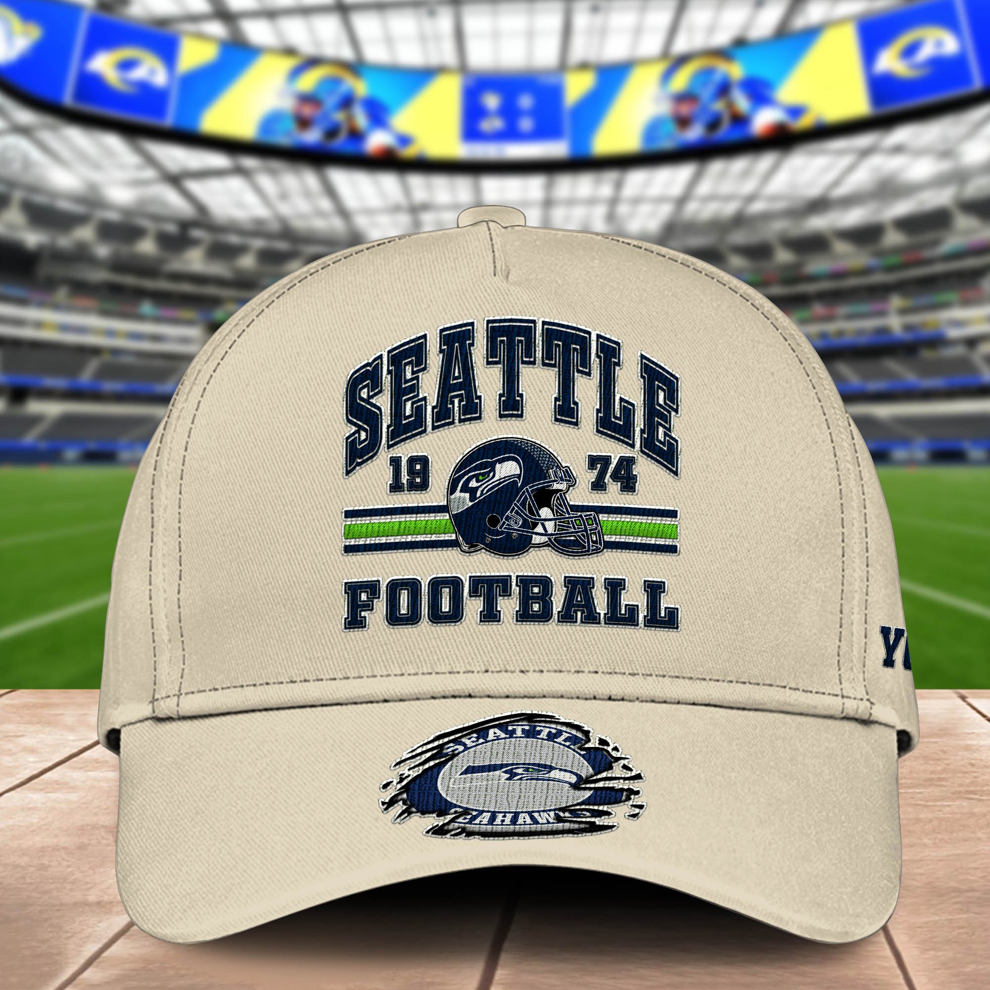 Alternative view of Seattle Seahawks Embroidered Cap 2024 Version Custom Your Name, Football Team Cap, Gifts For Football Lovers ETHY-60202