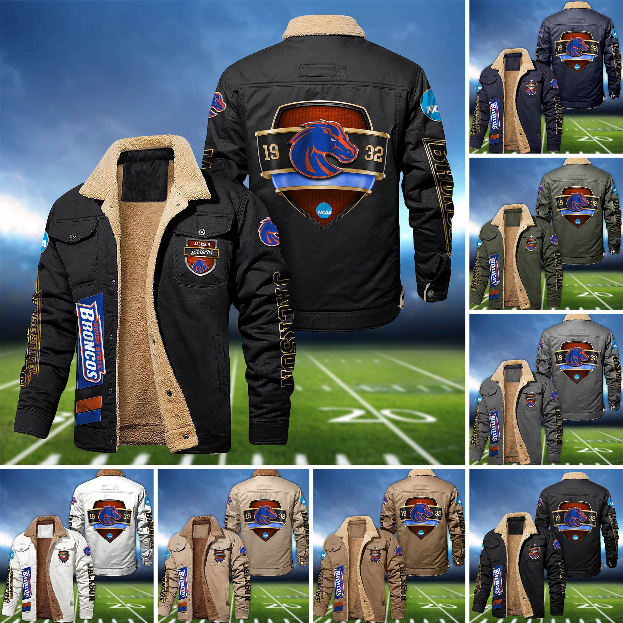 Boise State Broncos  Fleece Bomber Jacket 2024 Version Personalized Your Name, Jacket For Sport Fan ETHY-62938